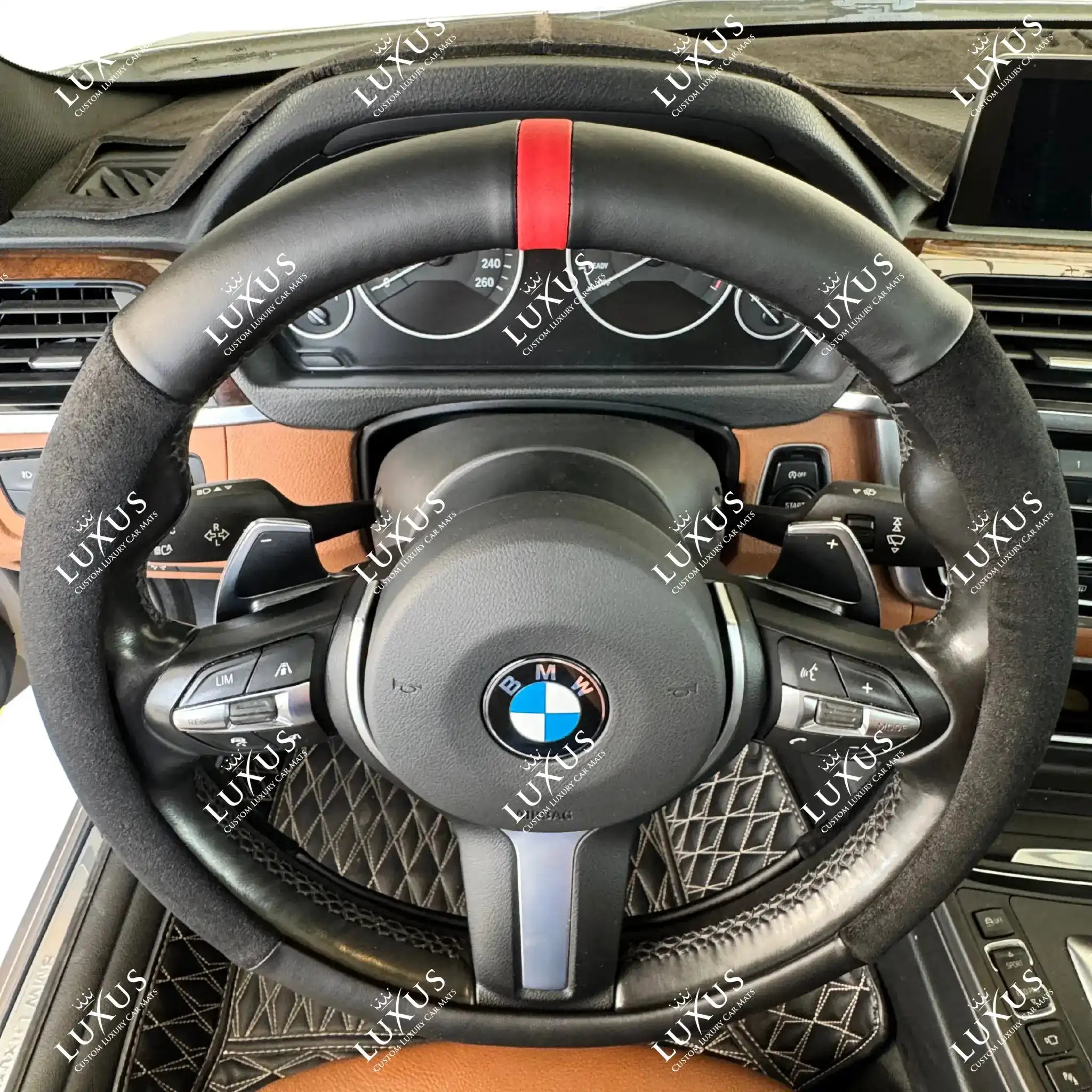 Luxus Vegan Leather & Suede Full Steering Wheel Cover