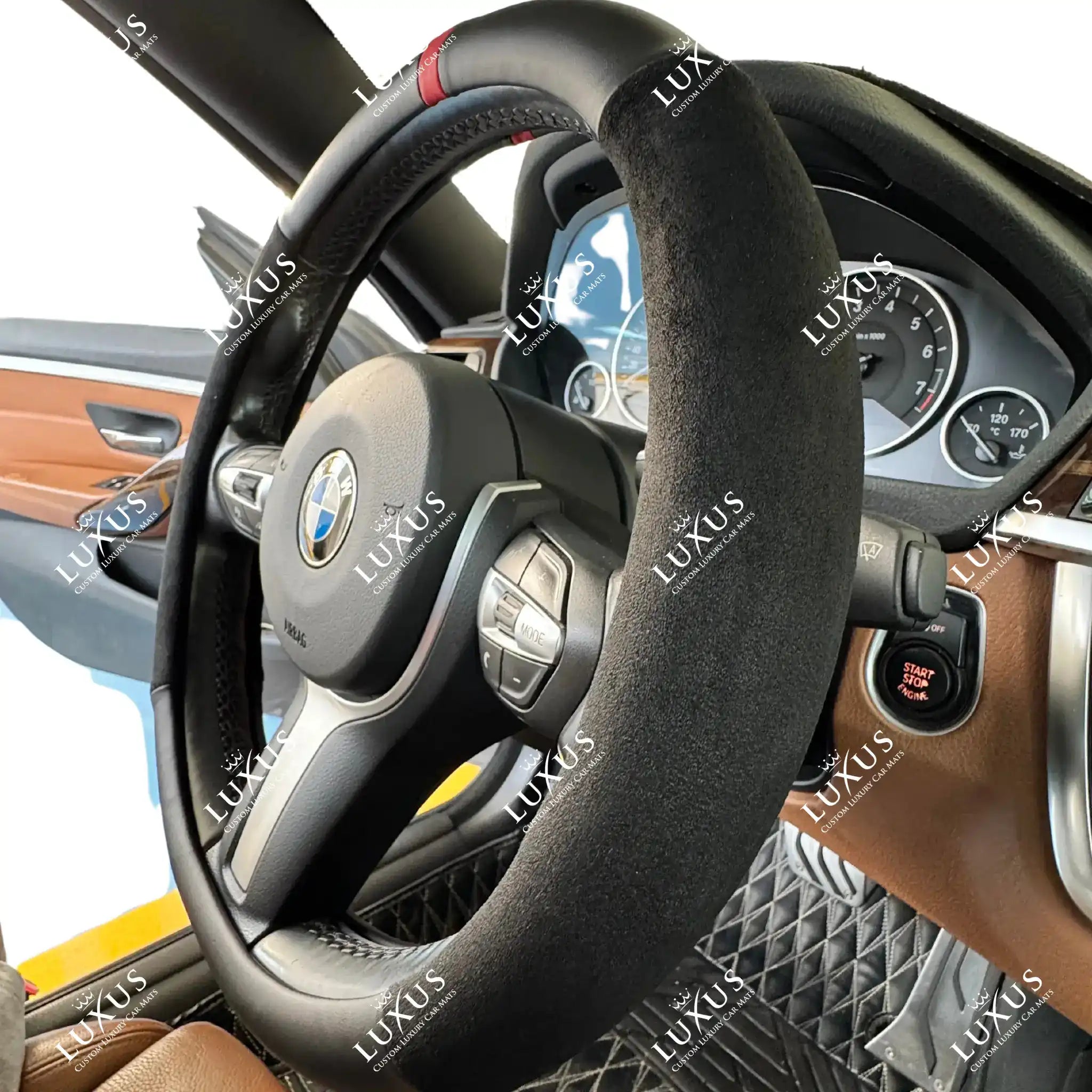 Luxus Vegan Leather & Suede Full Steering Wheel Cover