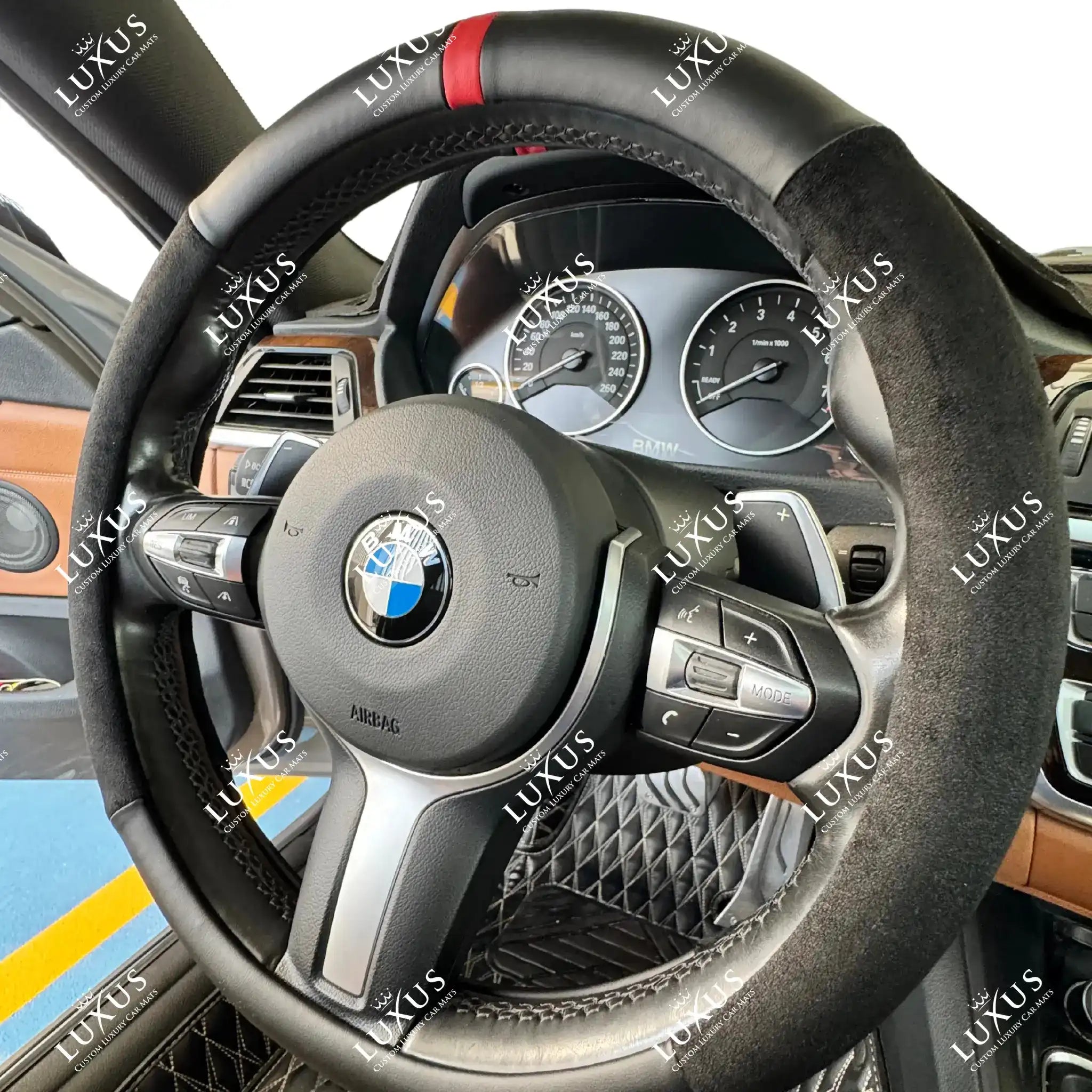 Luxus Vegan Leather & Suede Full Steering Wheel Cover