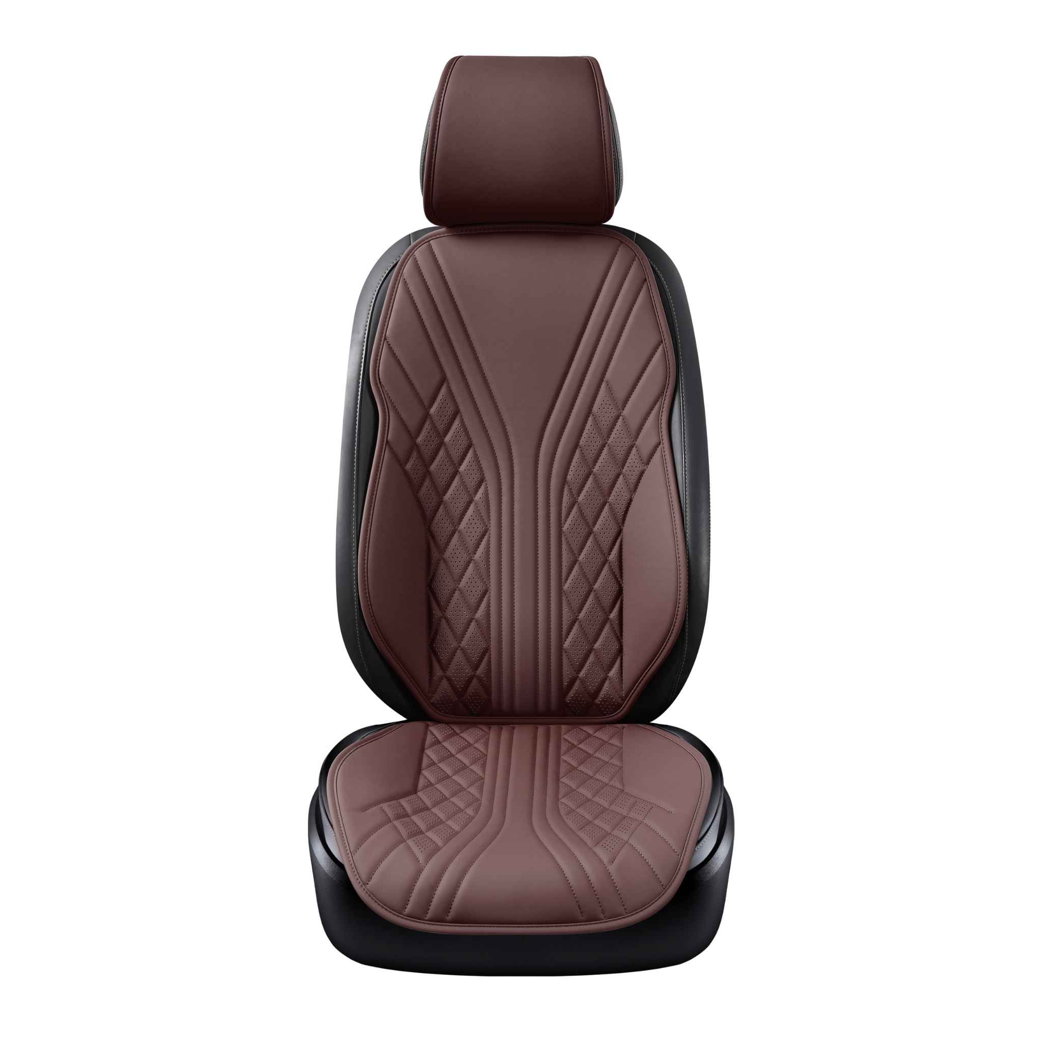 Luxus SeatSkin™ Eco-Leather Wave Seat Covers | Chocolate Brown