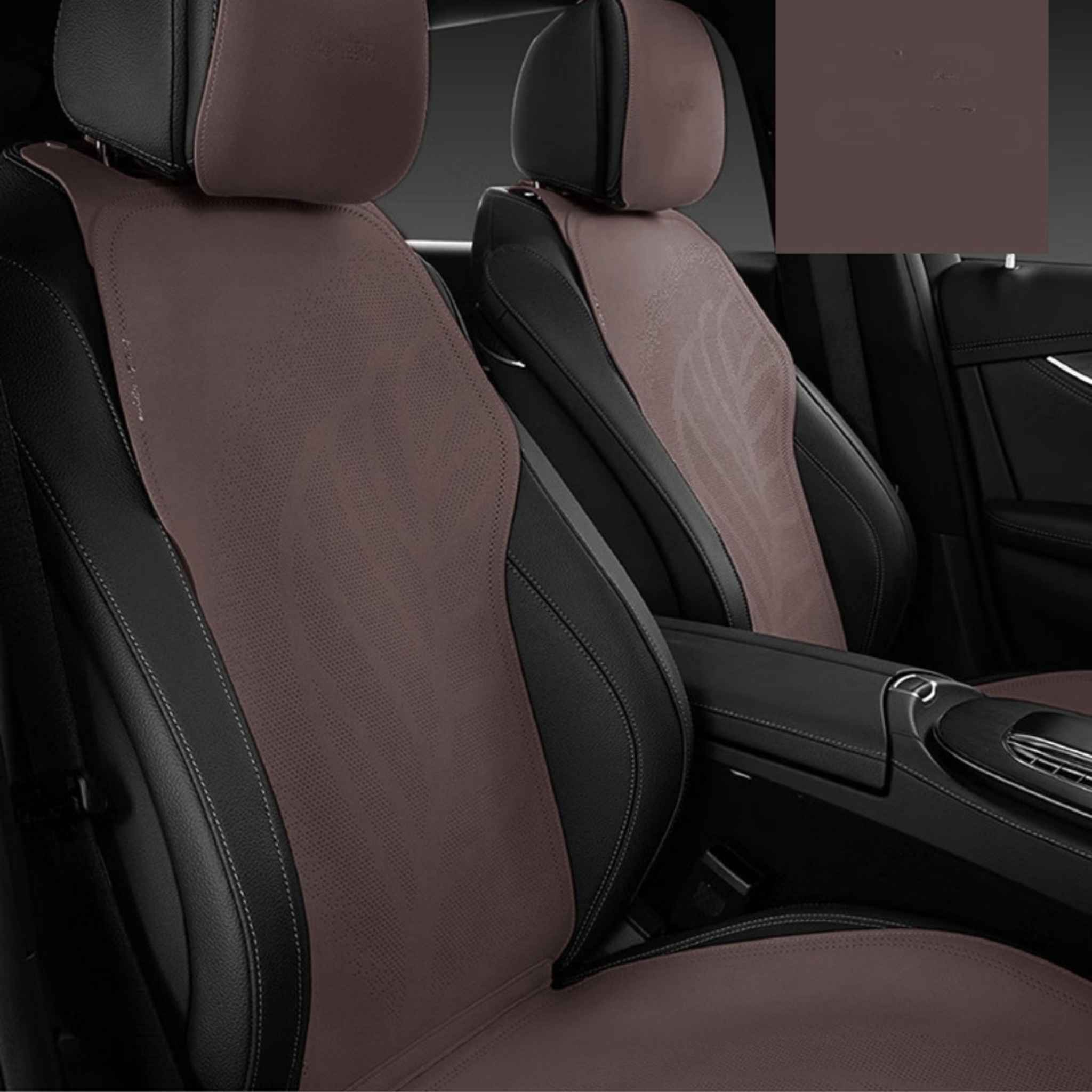 Luxus Premium Breathable Minimalist Suede Seat Covers | Velvet Mocha