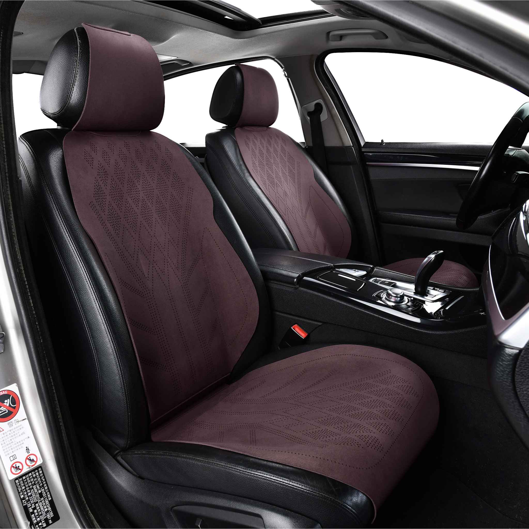 Luxus VeilFit™ OEM-Style Diamond Suede Car Seat Covers | Onyx Black