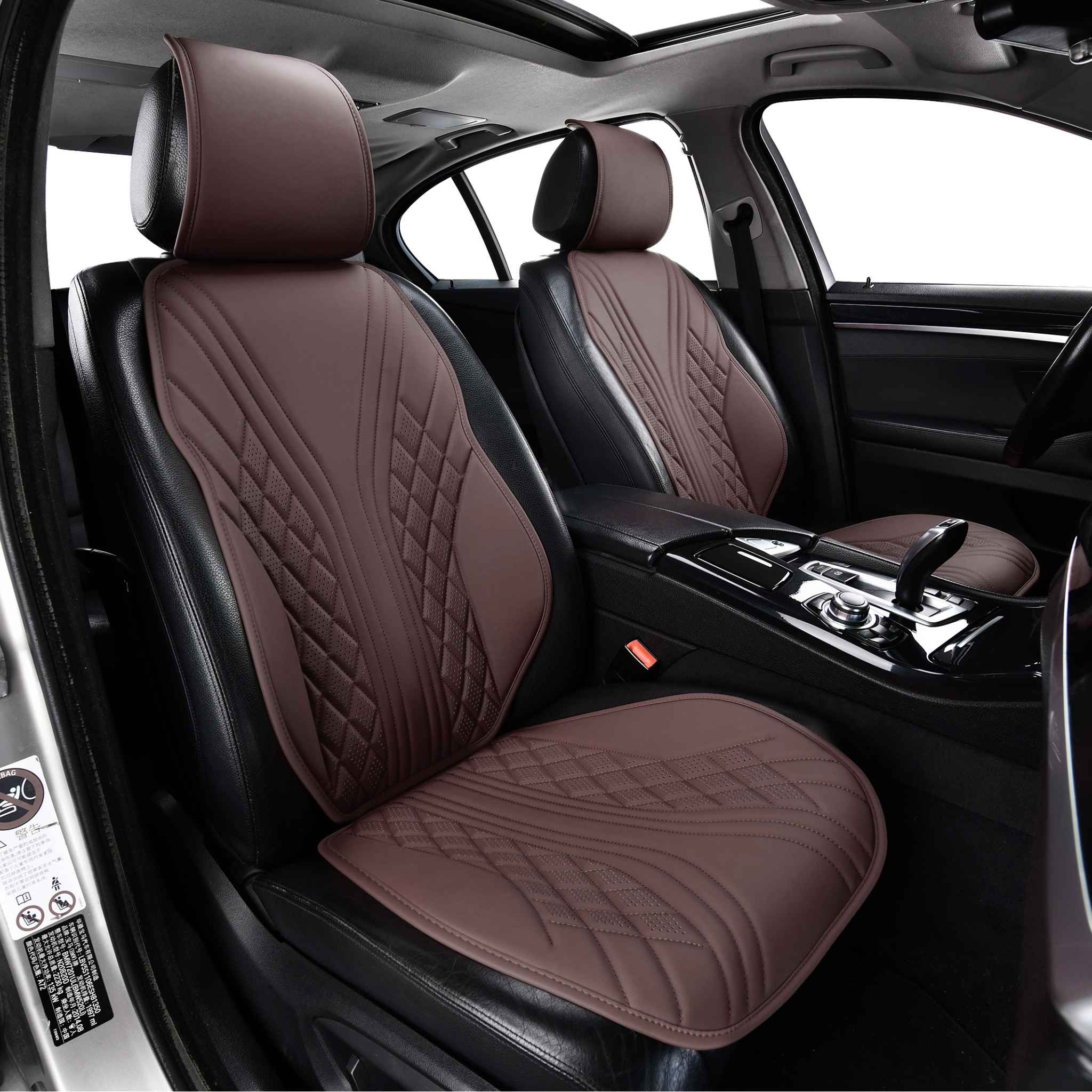 Luxus SeatSkin™ Eco-Leather Wave Seat Covers | Chocolate Brown