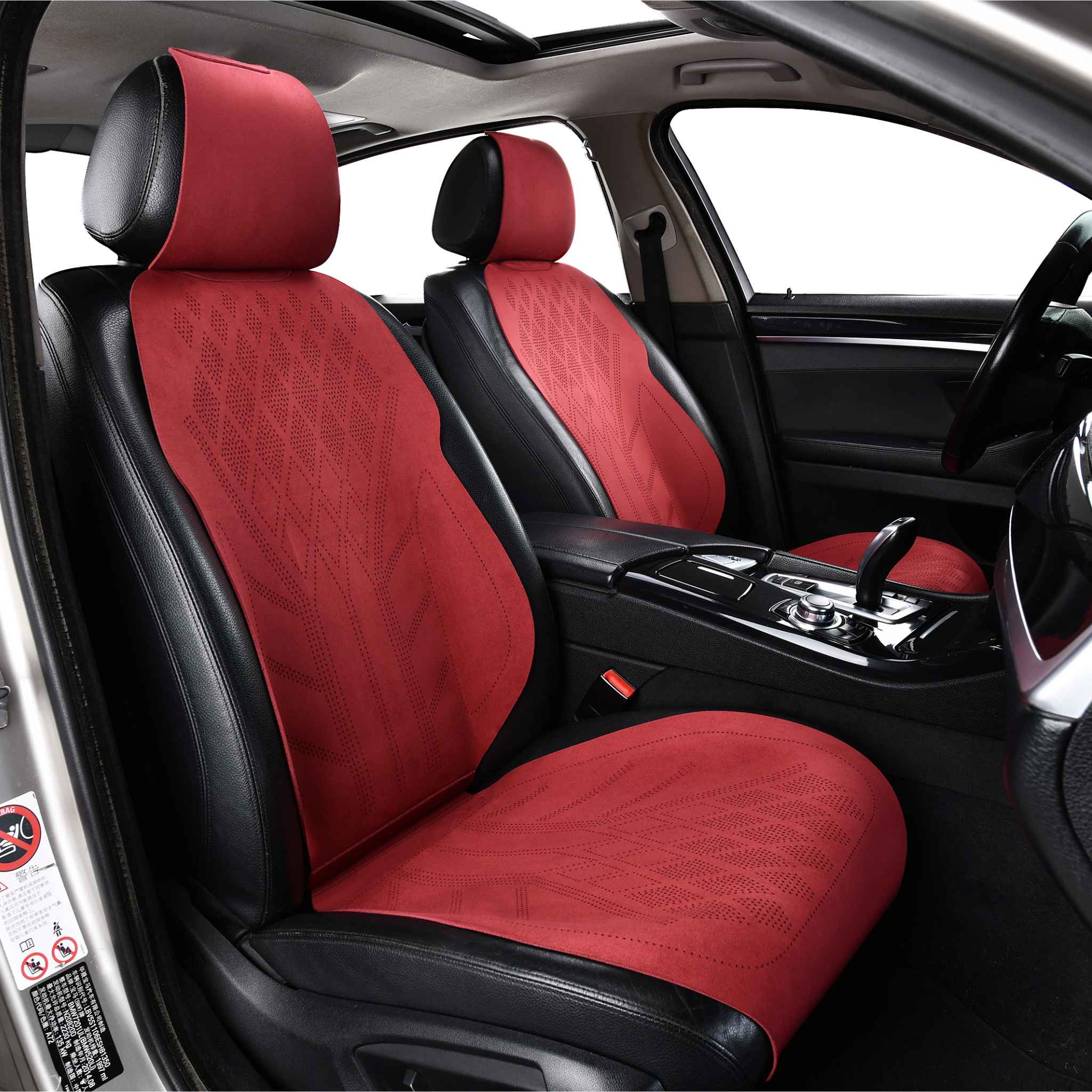 Luxus SeatSkin™ Suede Diamond Seat Covers | Cherry Red