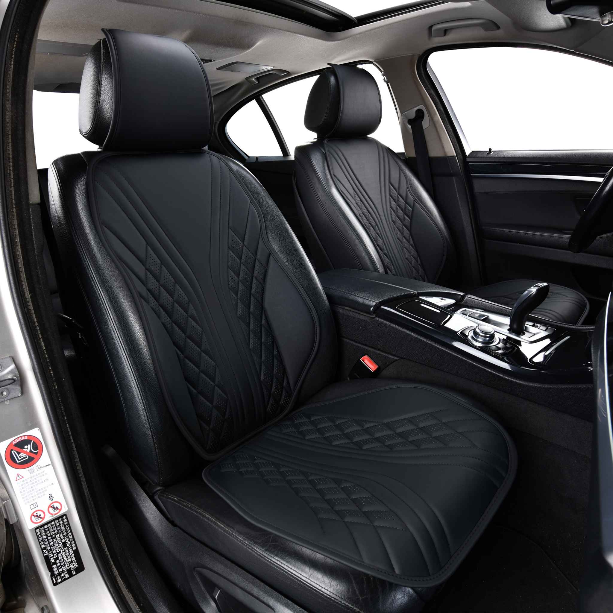 Luxus SeatSkin™ Eco-Leather Wave Seat Covers | Onyx Black