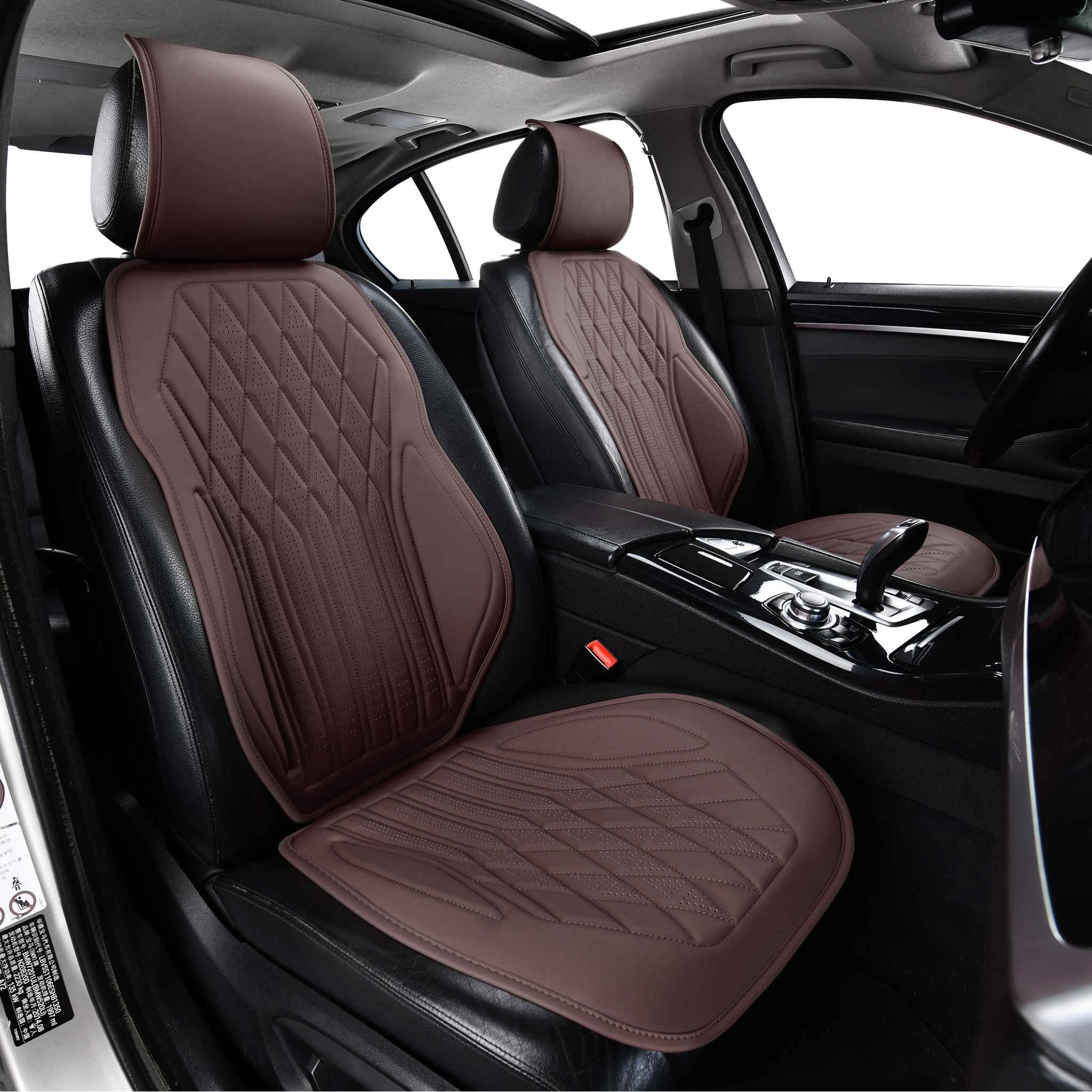Luxus SeatSkin™ Eco-Leather Diamond Seat Covers | Chocolate Brown