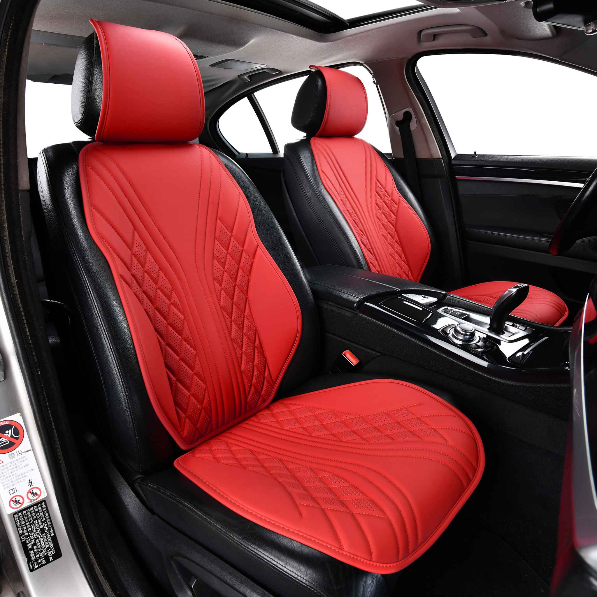 Luxus SeatSkin™ Eco-Leather Wave Seat Covers | Ferrari Red