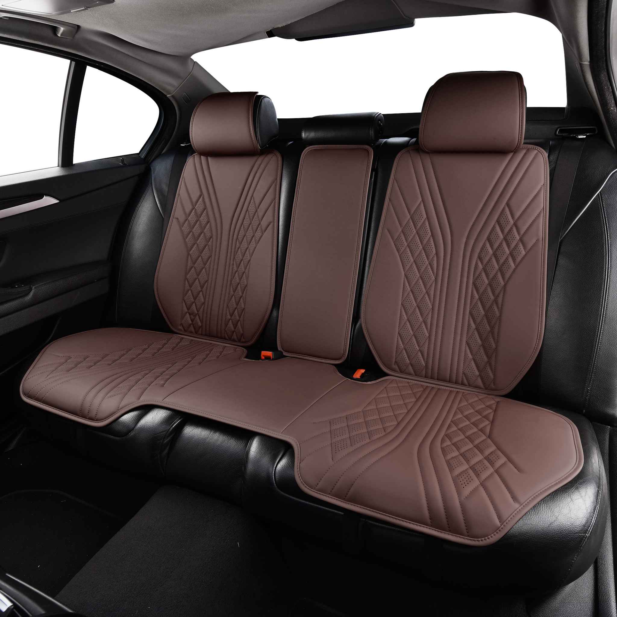 Luxus SeatSkin™ Eco-Leather Wave Seat Covers | Chocolate Brown