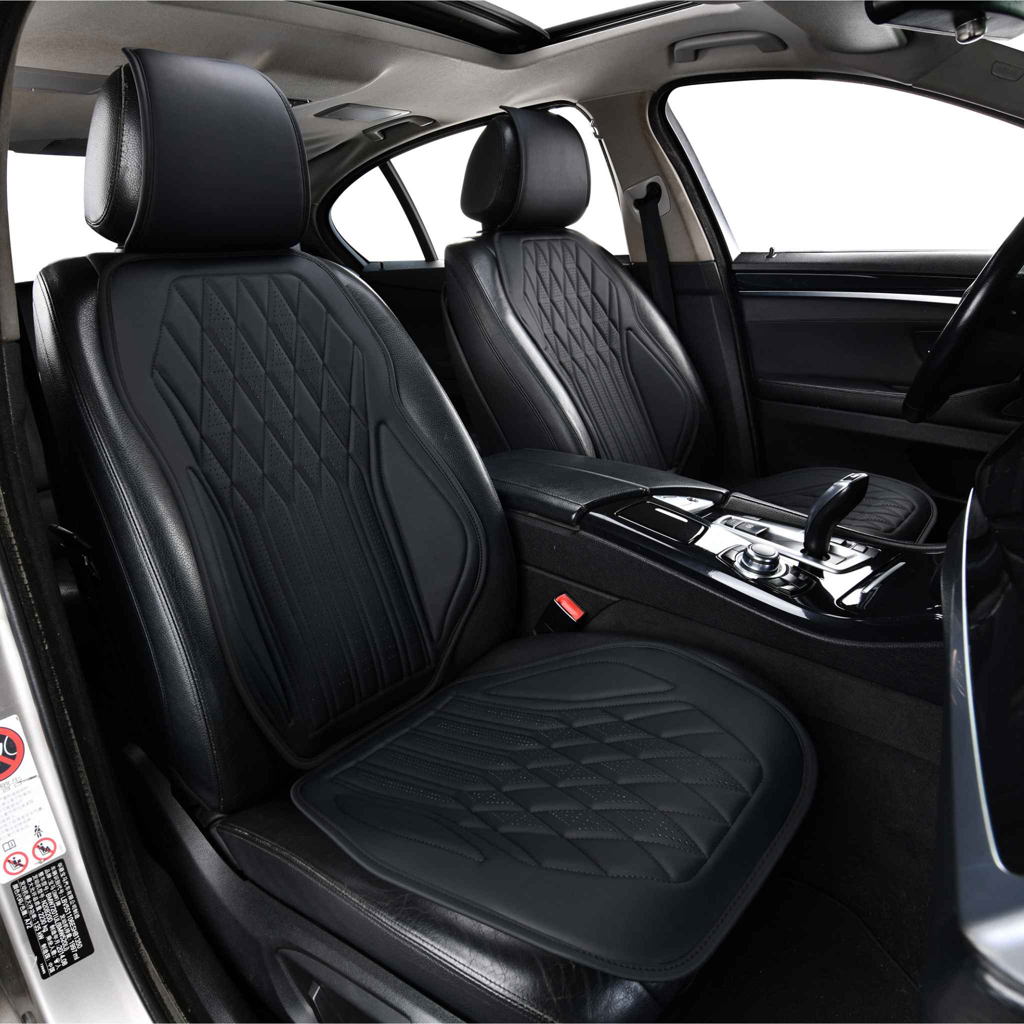 Luxus SeatSkin™ Eco-Leather Diamond Seat Covers | Onyx Black