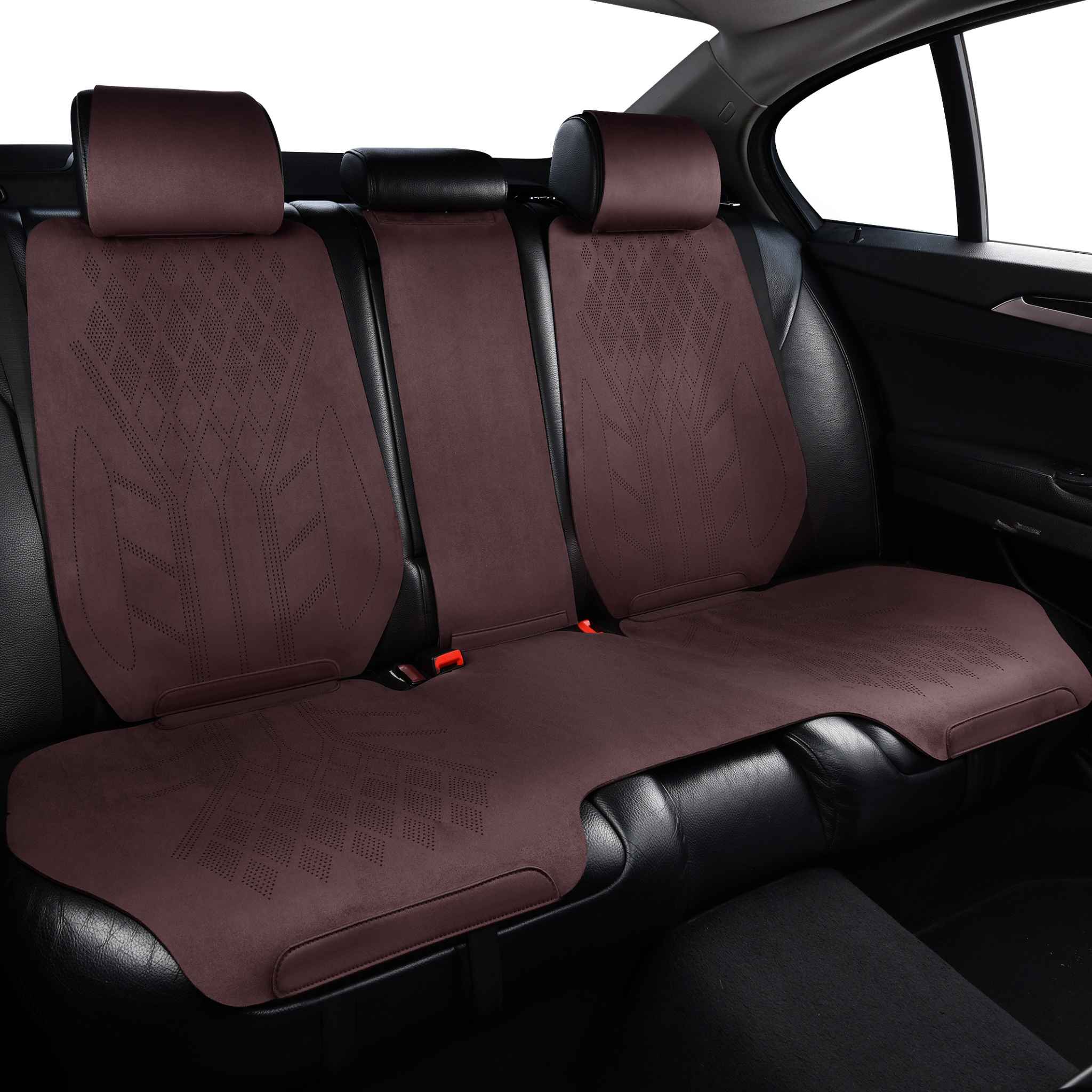 Luxus SeatSkin™ Suede Diamond Seat Covers | Chocolate Brown