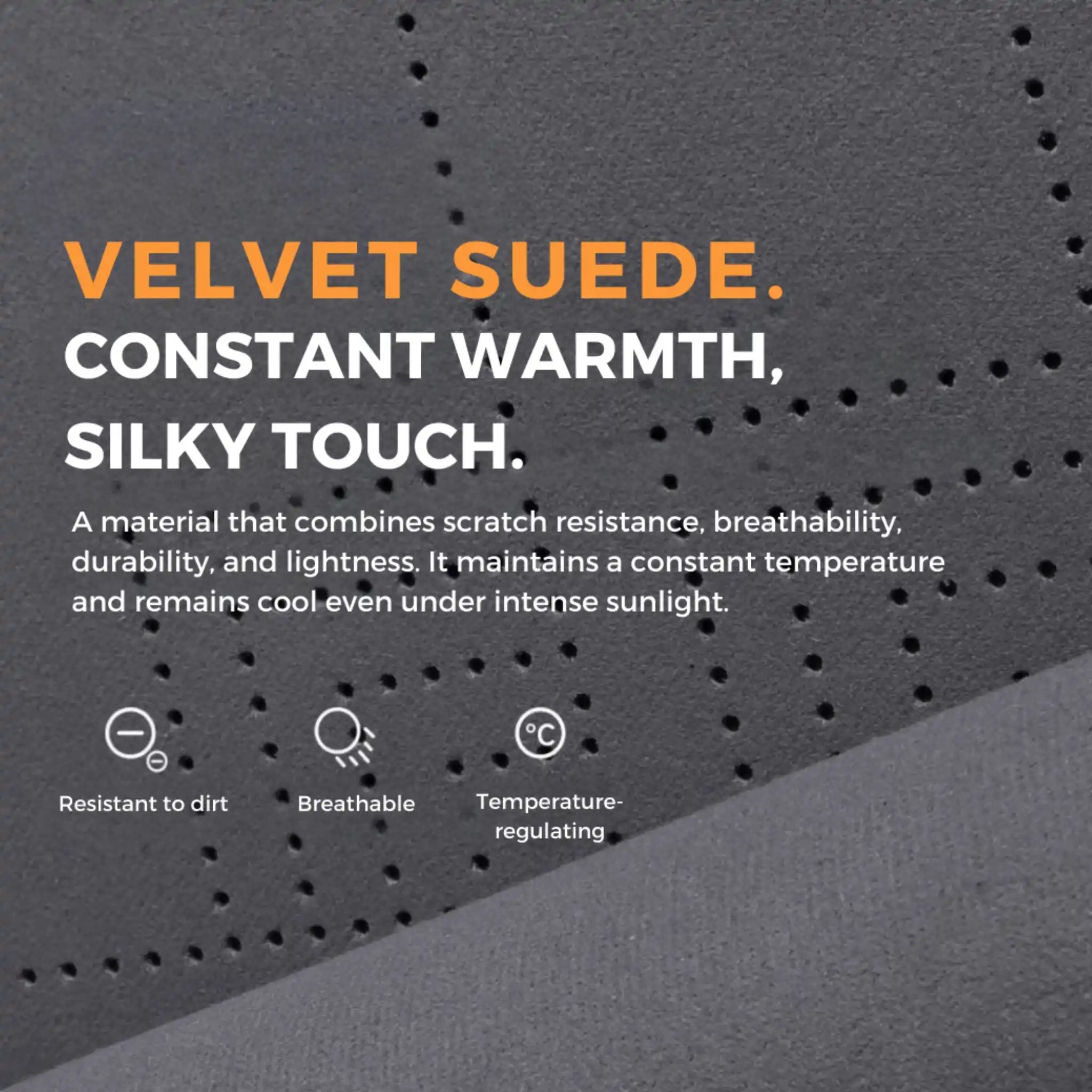 Breathable Minimalist Suede Seat Covers | Velvet Tangerine