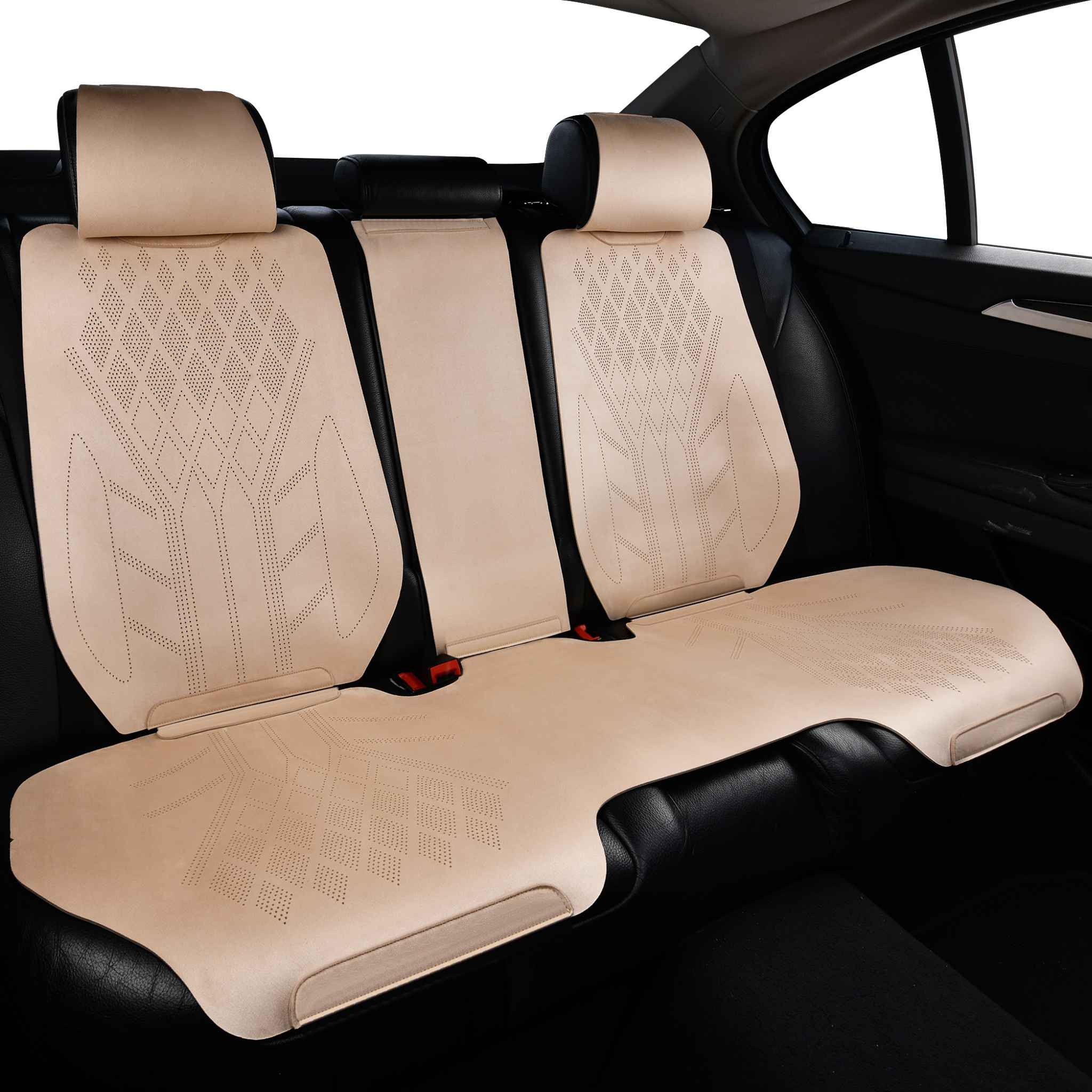 Luxus SeatSkin™ Suede Diamond Seat Covers | Cream Beige