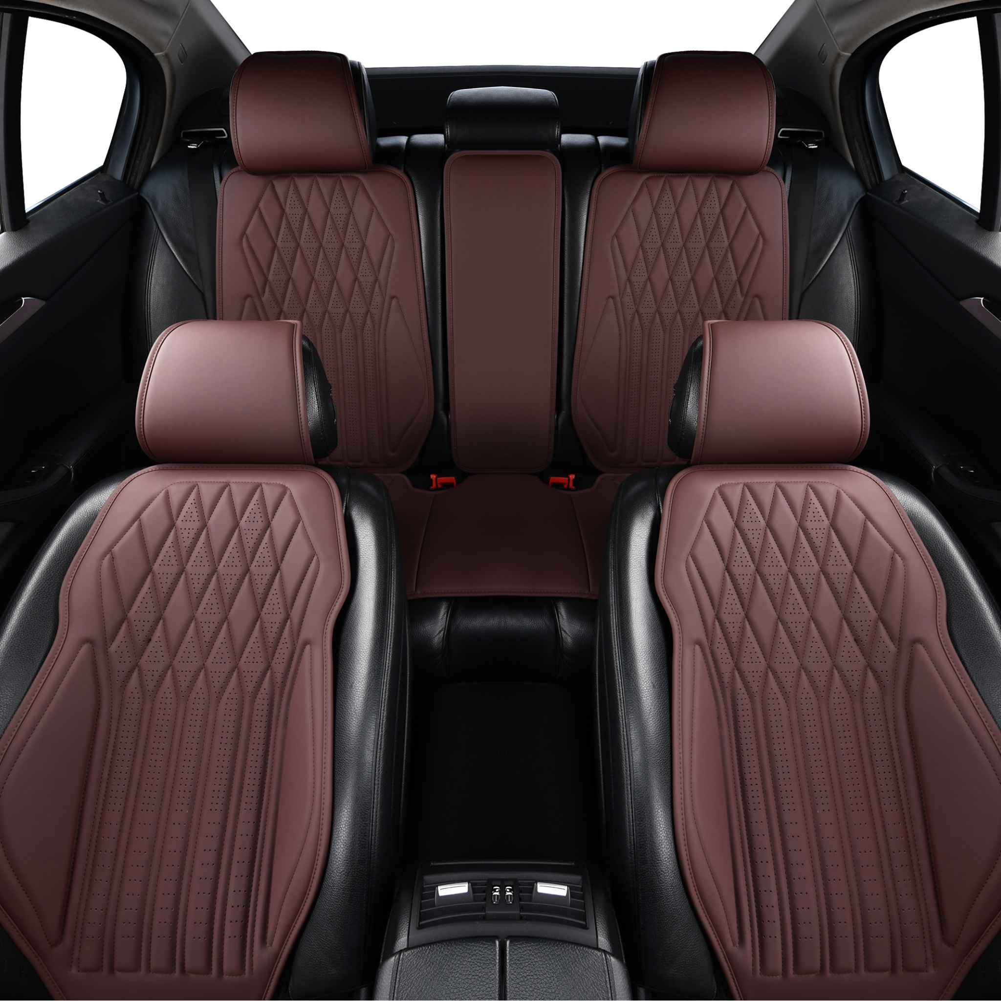 Luxus SeatSkin™ Eco-Leather Diamond Seat Covers | Chocolate Brown