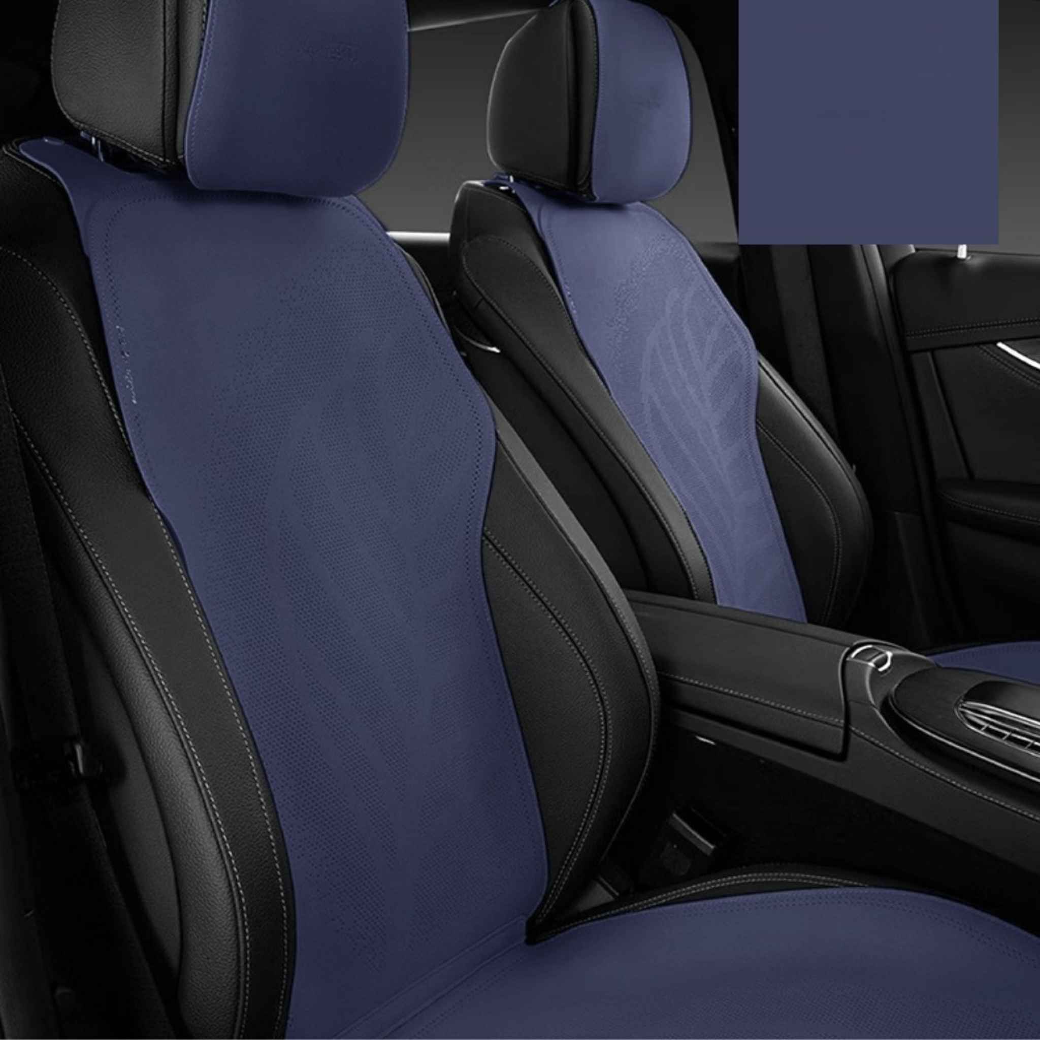 Luxus Premium Breathable Minimalist Suede Seat Covers | Midnight Blue