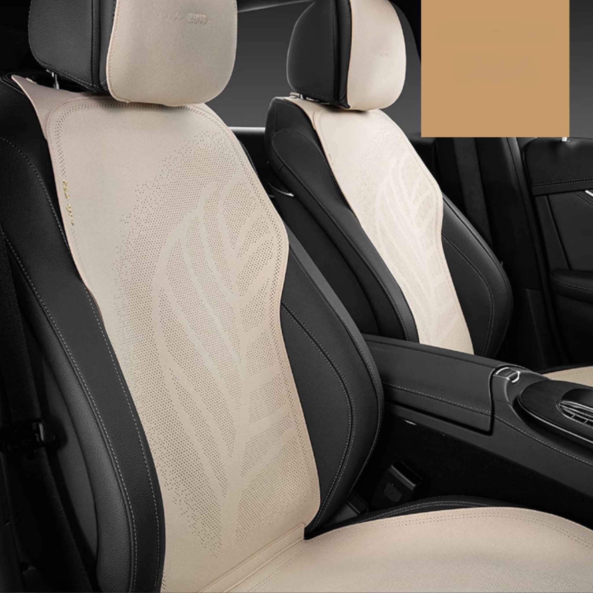 Breathable Minimalist Suede Seat Covers | Velvet Cream