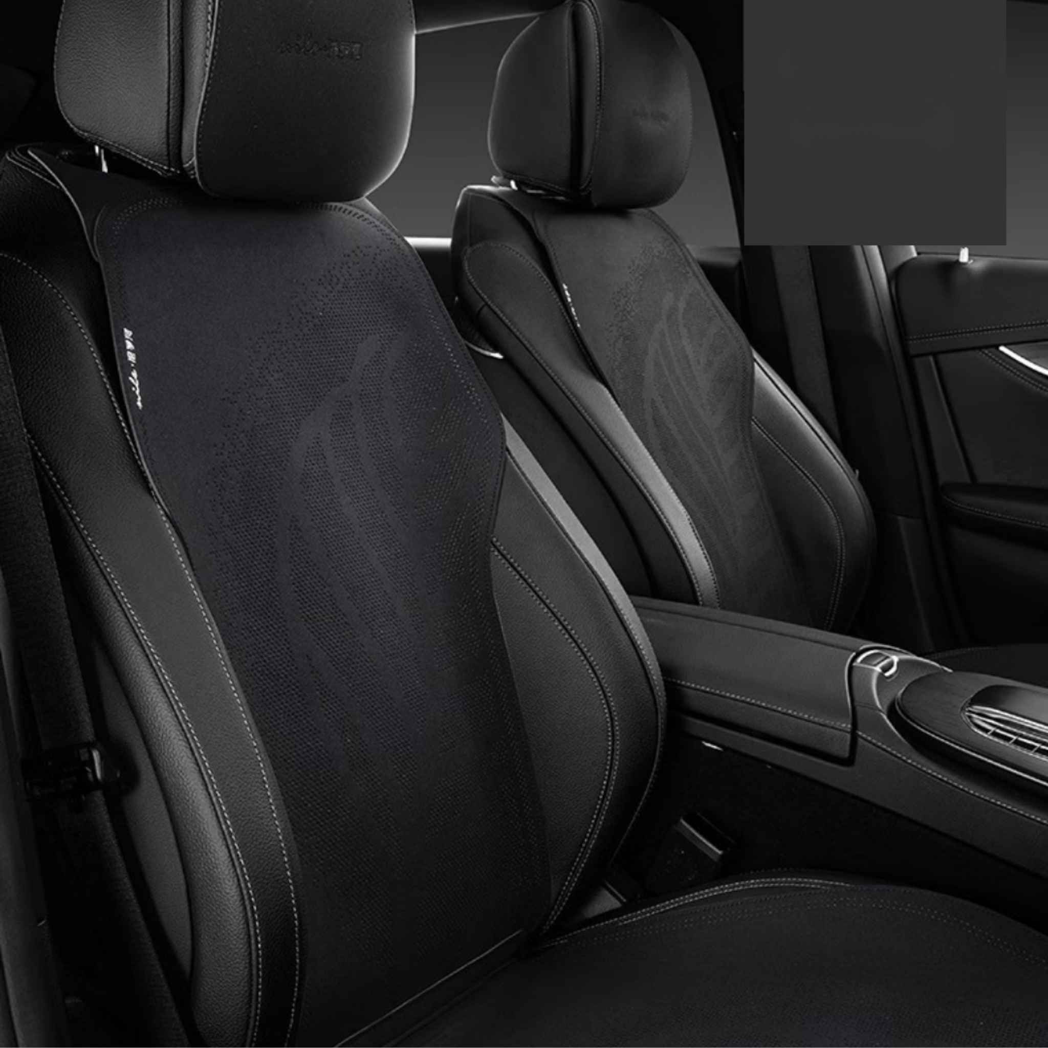 Breathable Minimalist Suede Seat Cover | Velvet Black