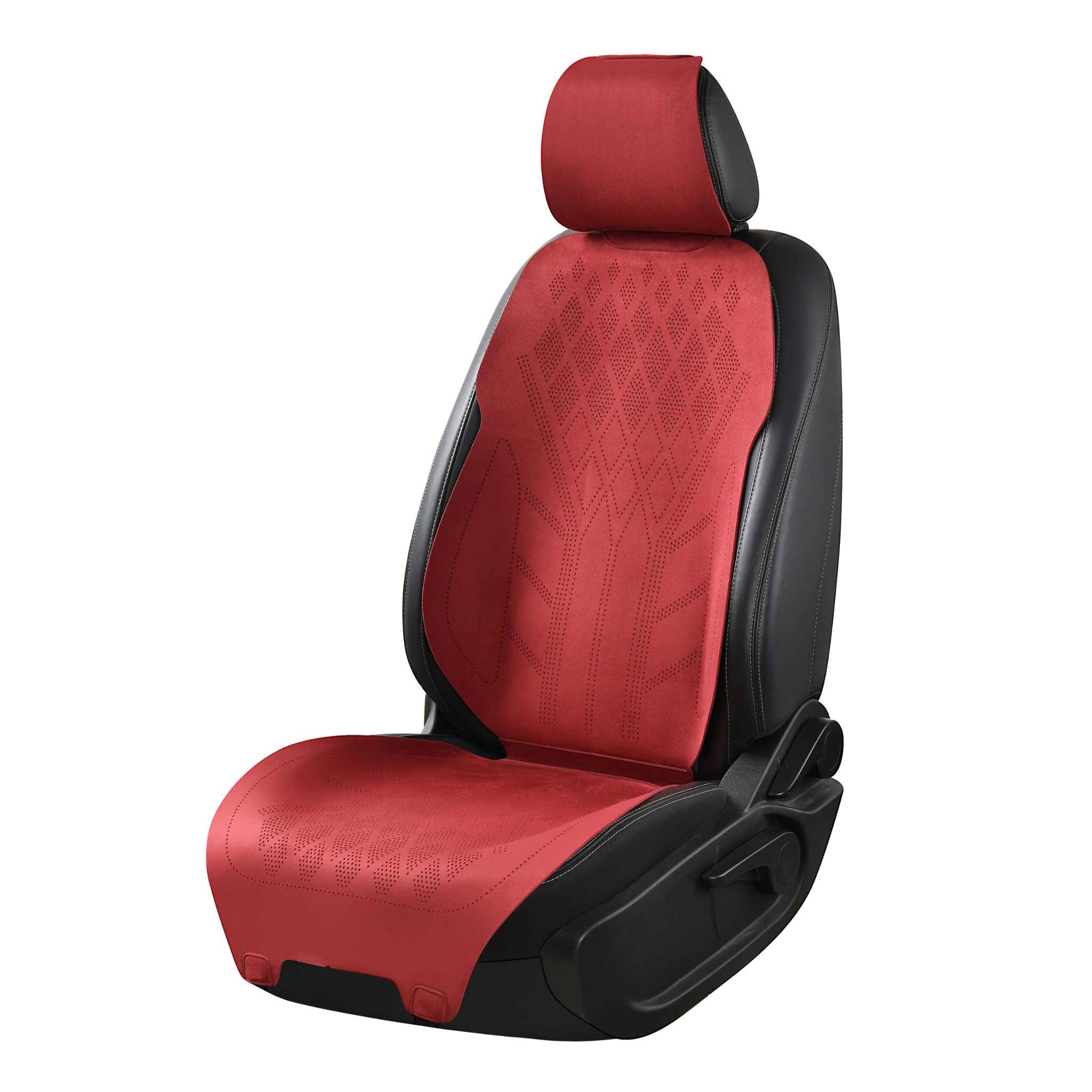 Luxus SeatSkin™ Suede Diamond Seat Covers | Cherry Red