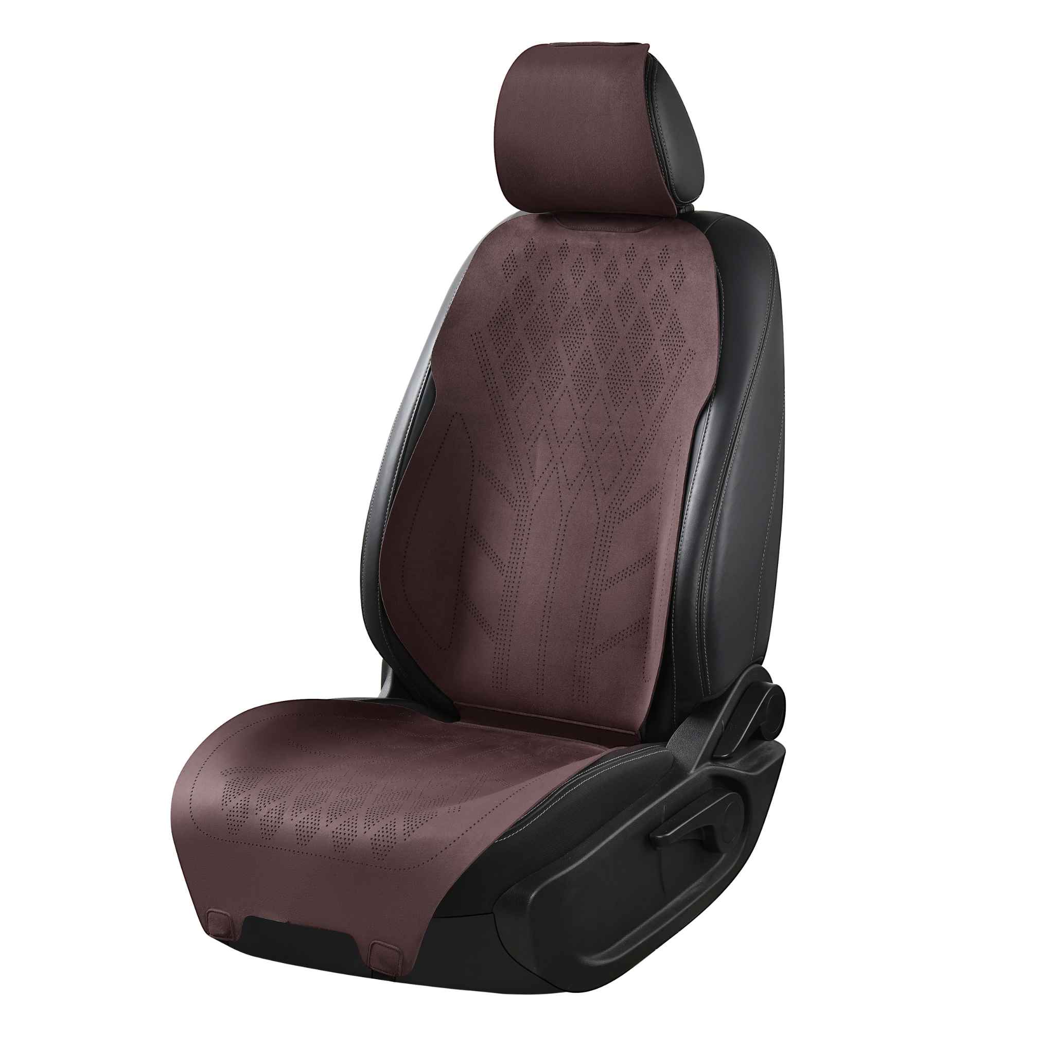 Luxus SeatSkin™ Suede Diamond Seat Covers | Chocolate Brown
