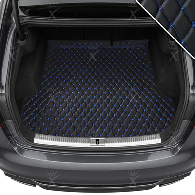 Luxus Diamond Base Series Trunk Mat | Black & Blue Stitching