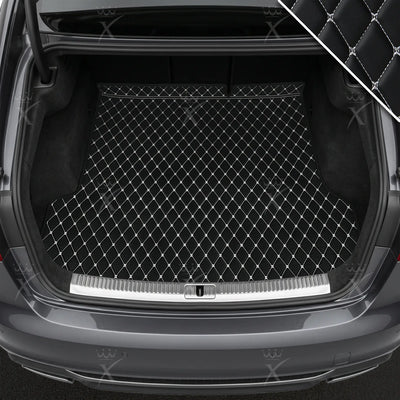 Luxus Diamond Base Series Trunk Mat | Black & White Stitching