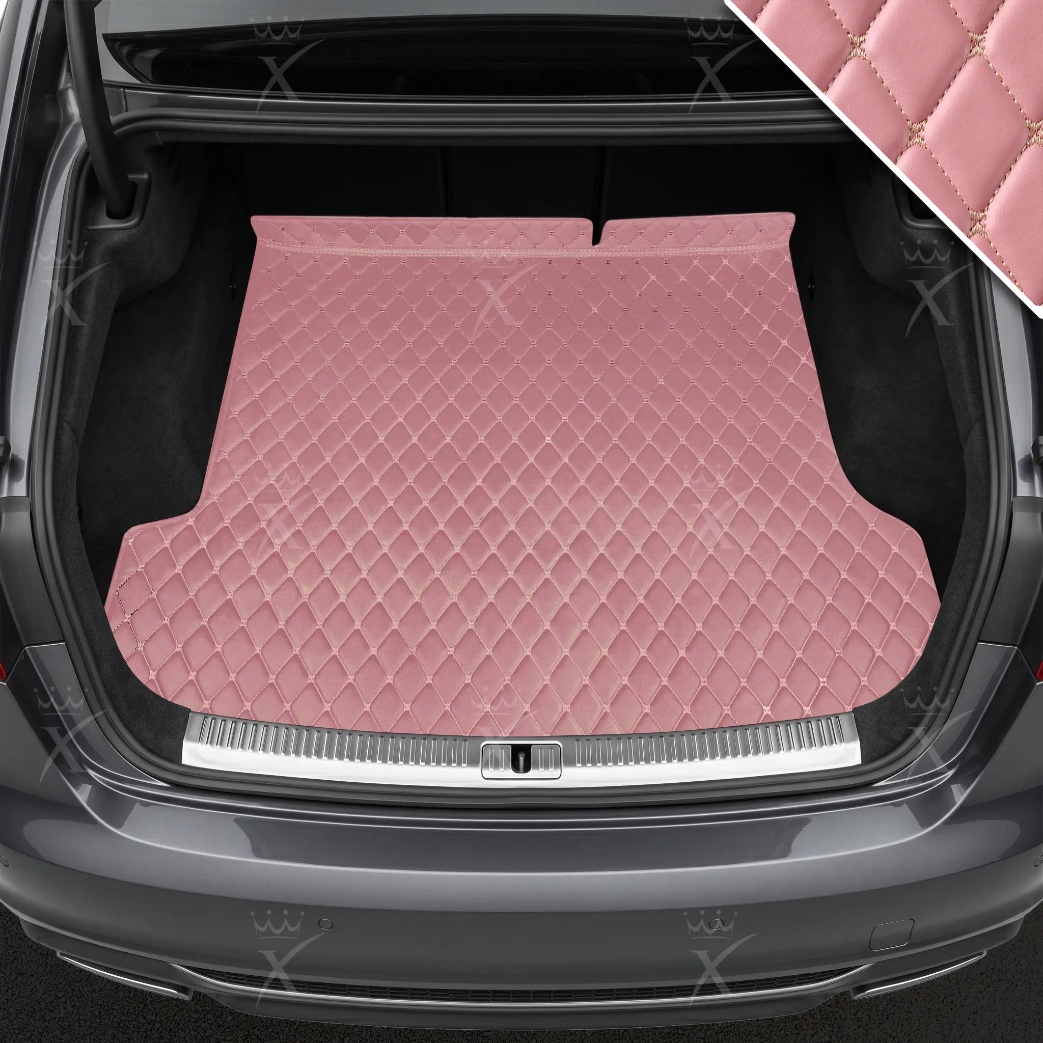 Luxus Car Mats™ - Kersenrode luxe lederen koffer-/koffermat