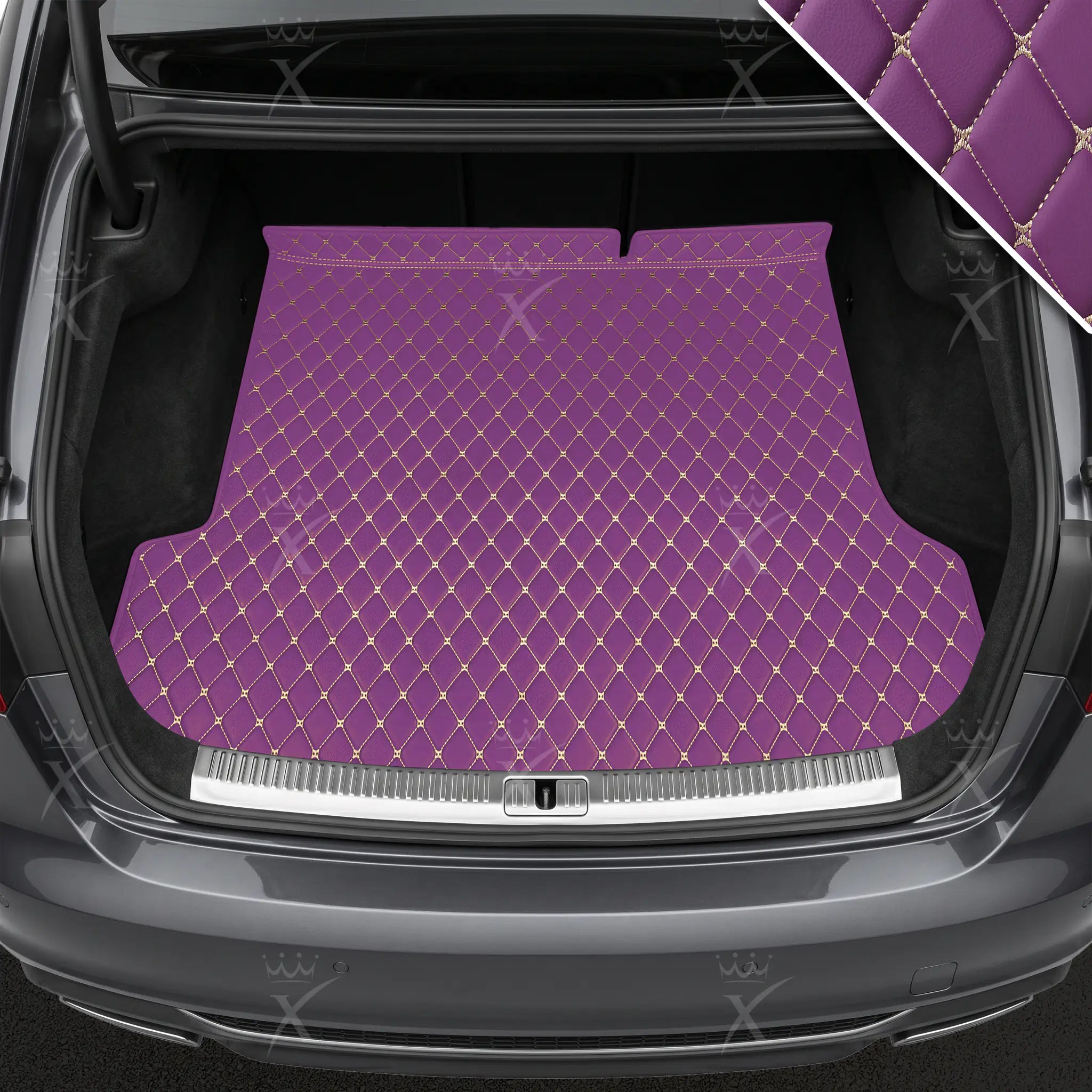 Luxus Car Mats™ – Lavender Purple Luxus-Leder-Kofferraum-/Kofferraummatte