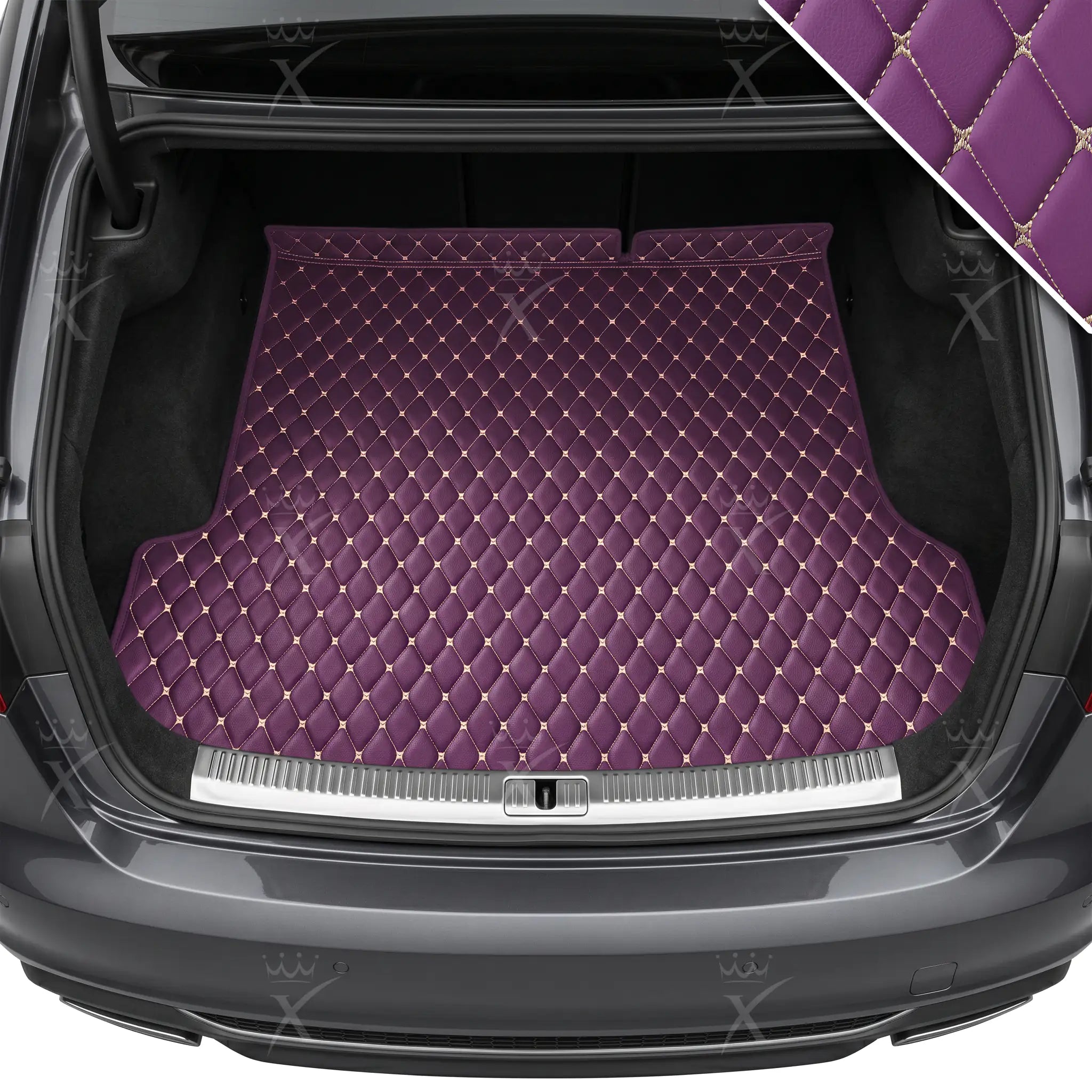 Luxus Car Mats™ - Lavendelpaars Luxe lederen koffer-/koffermat