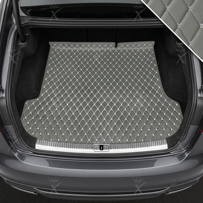 Luxus Car Mats™ – Hellgraue Luxus-Leder-Kofferraum-/Kofferraummatte