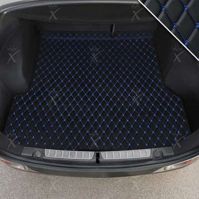 Luxus Diamond Base Series Trunk Mat | Black & Blue Stitching