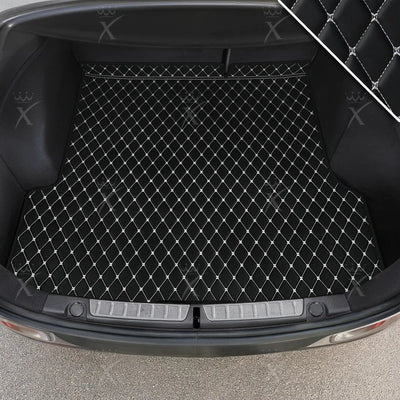 Luxus Diamond Base Series Trunk Mat | Black & White Stitching