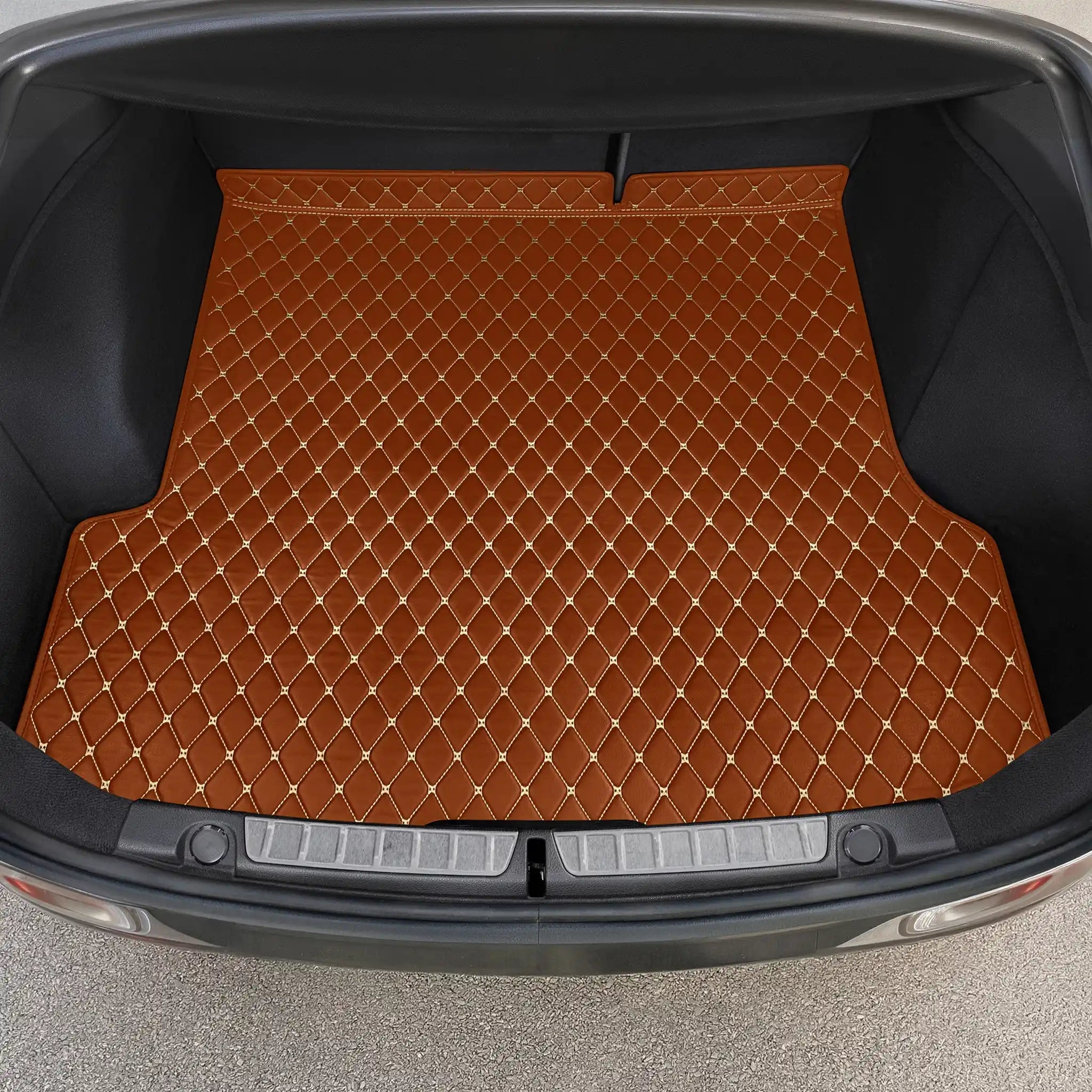 Luxus Car Mats™ - Caramel Bruin Luxe Lederen Kofferbak Mat