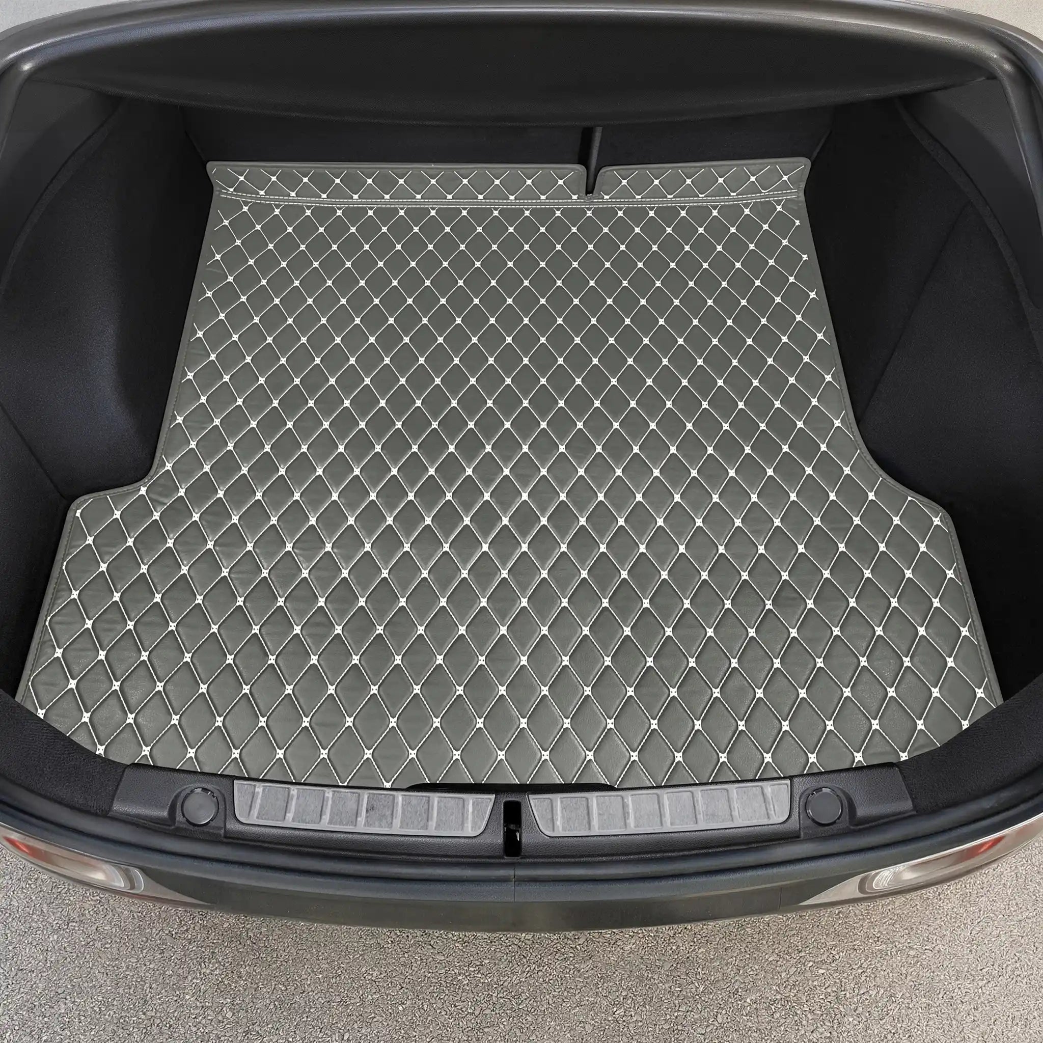 Luxus Car Mats™ - Lichtgrijze luxe lederen koffer-/koffermat