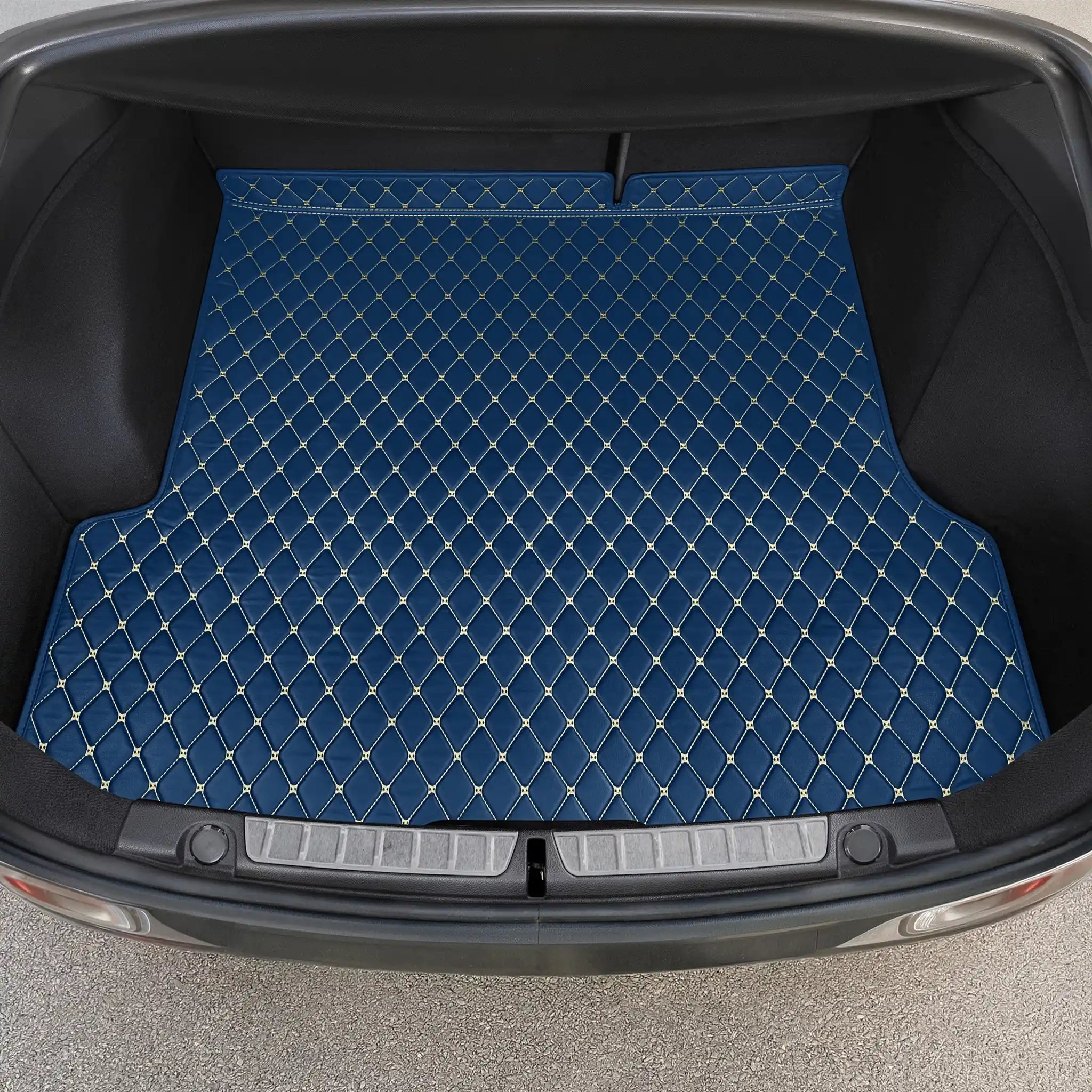 Luxus Car Mats™ - Tappetino per bagagliaio/stivale in pelle blu vintage