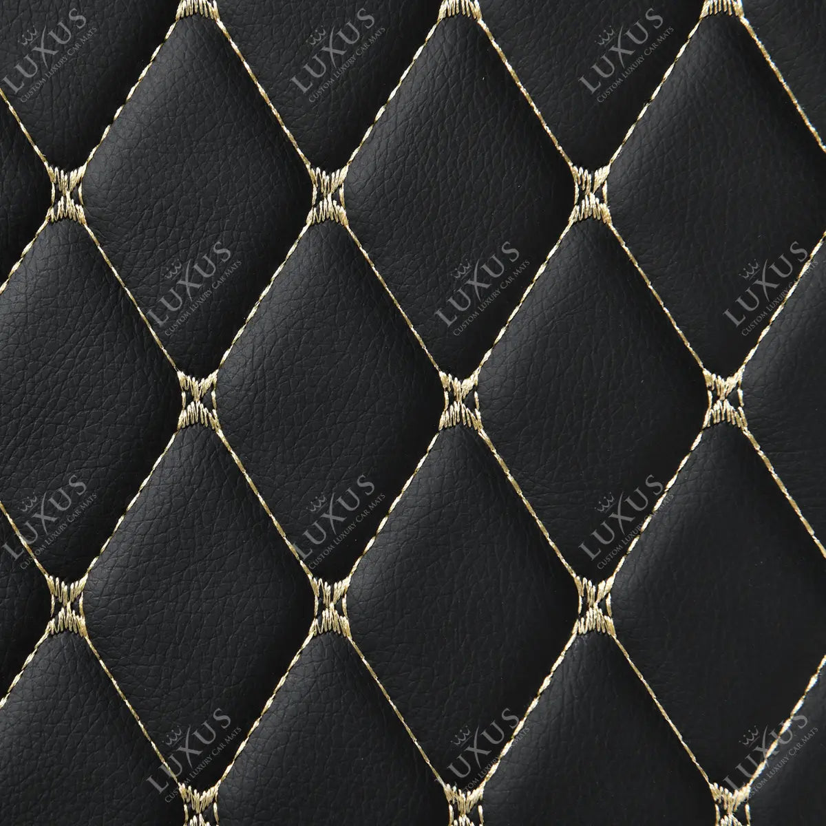 Black & Beige Stitching 3D Diamond Luxury Boot/Trunk Mat