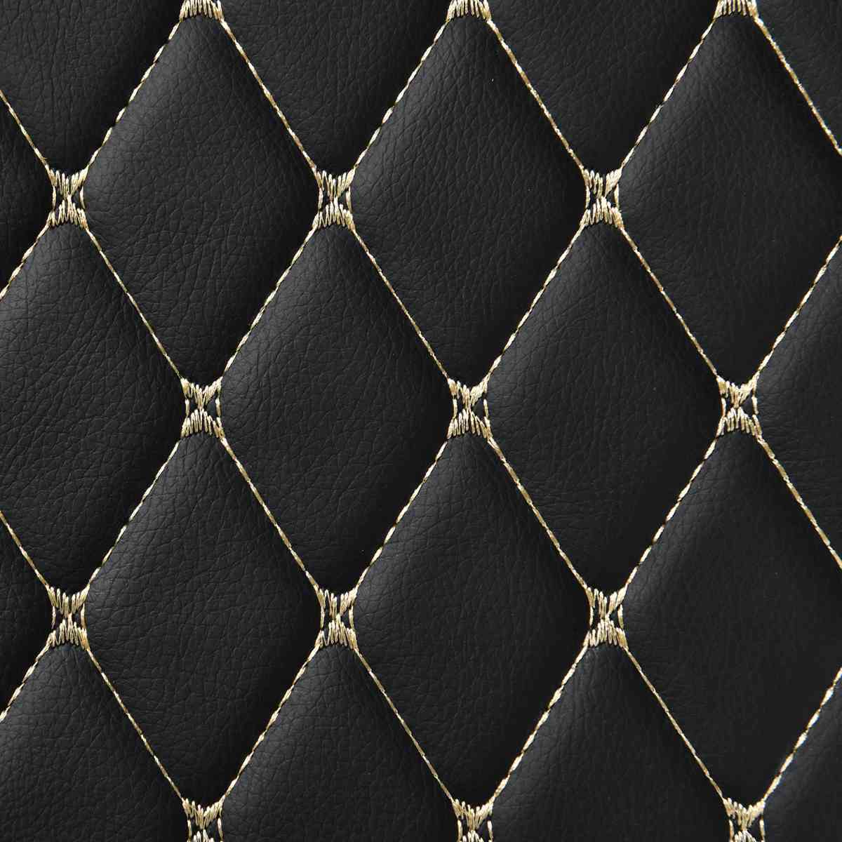 Luxus Car Mats™ - Zwarte en zwarte stiksels 3D luxe lederen koffer-/koffermat