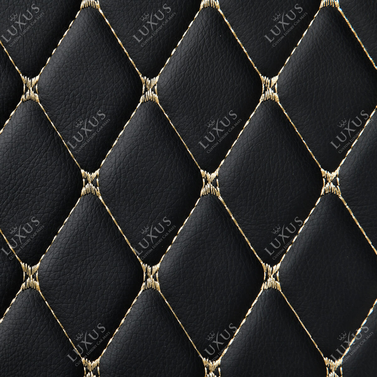Black & Beige Stitching Diamond Luxury Boot/Trunk Mat