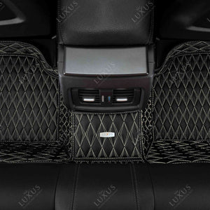 Twin-Diamond Black & Beige Stitching Luxury Car Mats Set