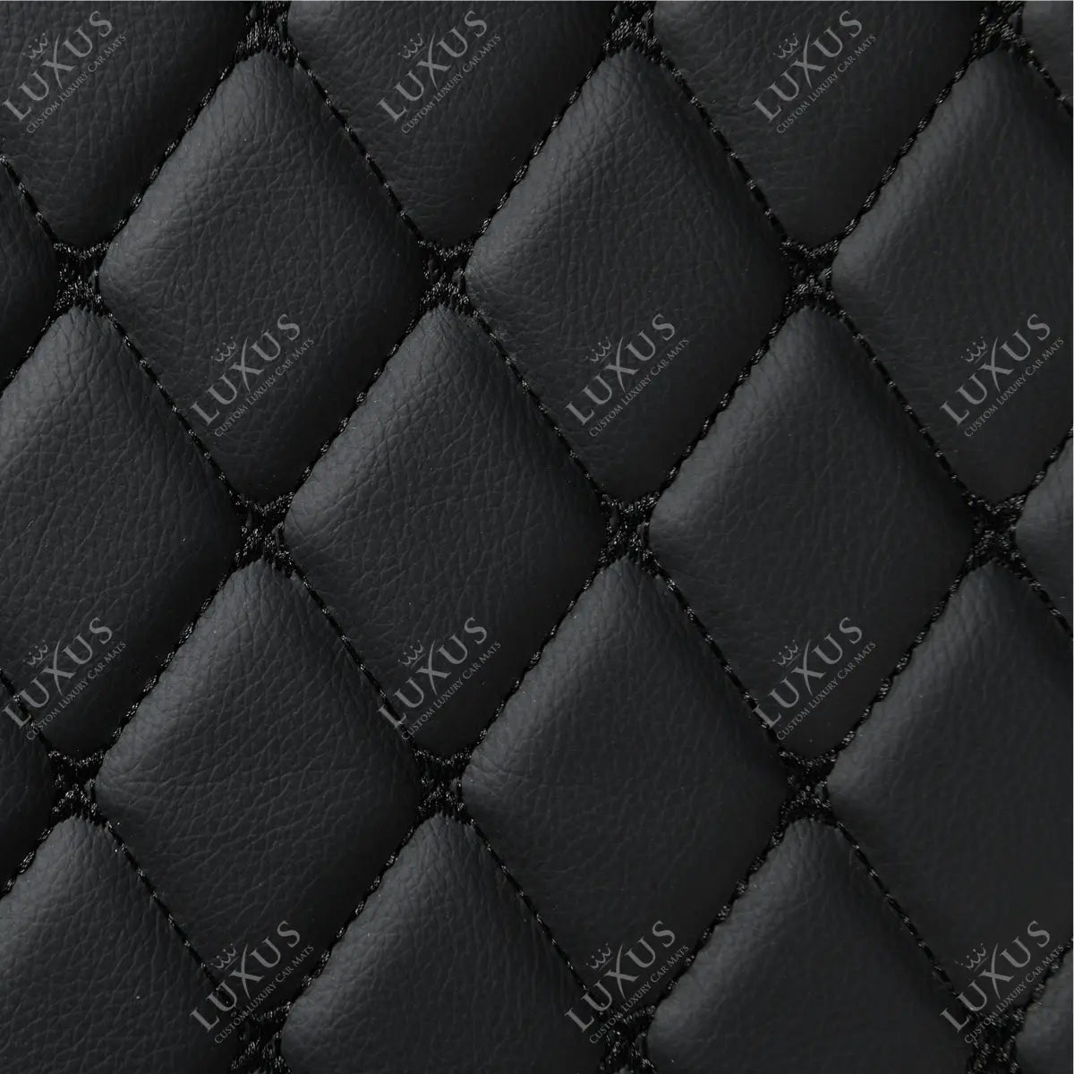 Luxus Car Mats™ - Zwarte en zwarte stiksels 3D luxe lederen koffer-/koffermat