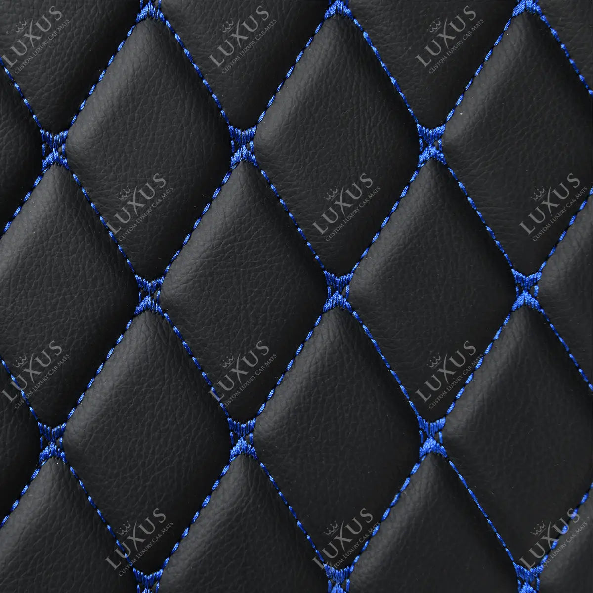 Luxus Car Mats™ - Svart og blå søm 3D luksuslærstøvel/bagasjematte