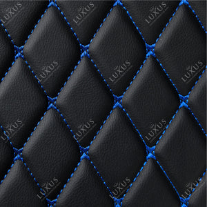 Black & Blue Stitching Diamond Luxury Car Mats Set