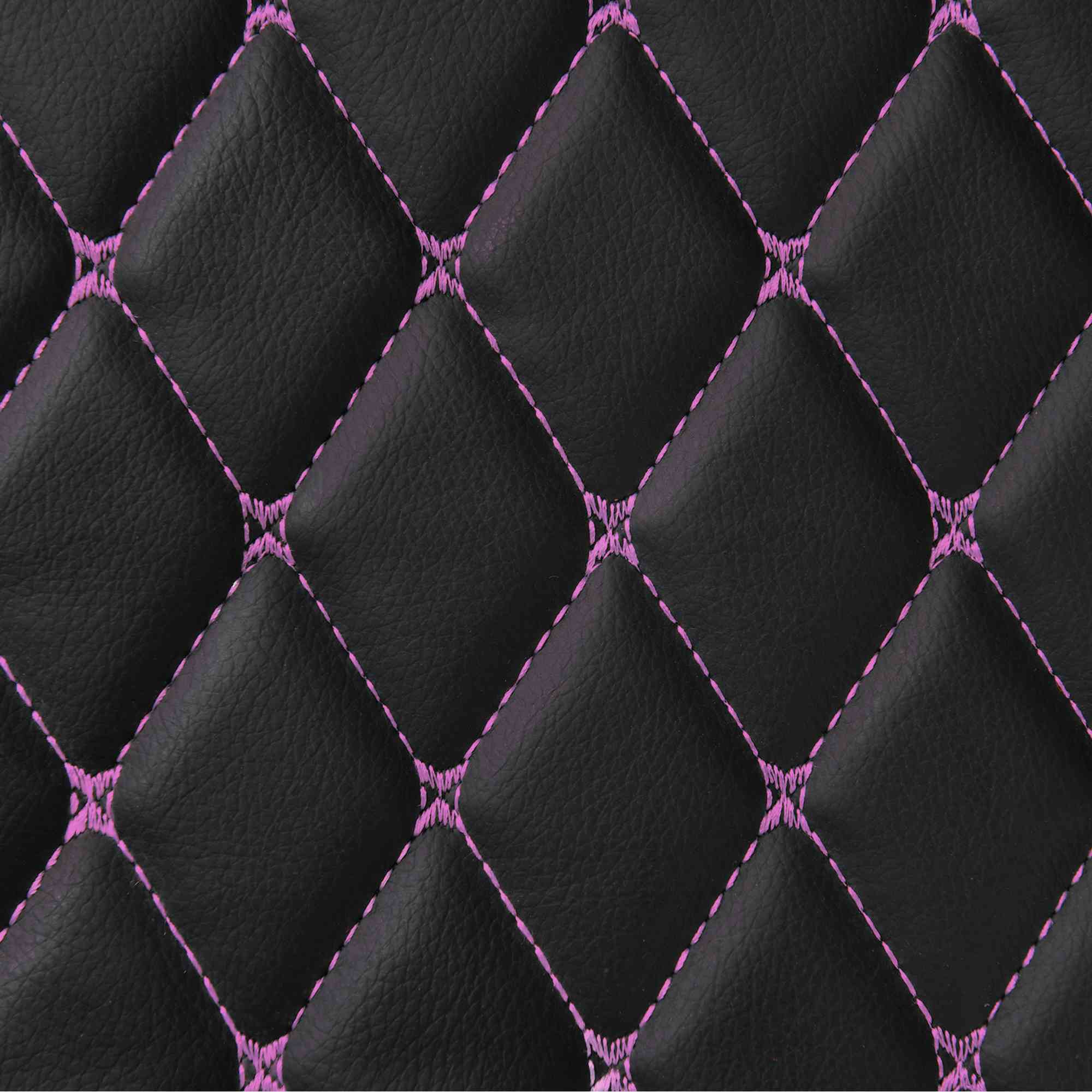 Luxus Diamond XtendFit Series Trunk Mat | Black & Purple Stitching