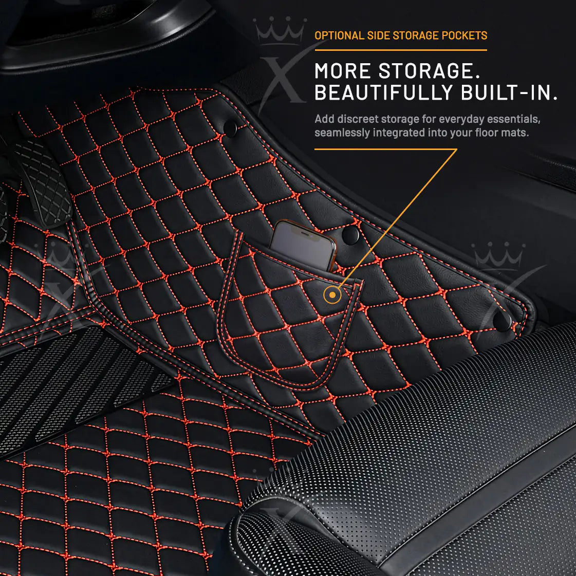 Luxus Car Mats™ - Luxe automattenset met zwarte en rode stiksels