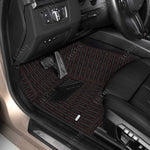 Twin-Diamond Black & Red Stitching Luxury Car Mats Set