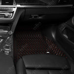 Twin-Diamond Black & Red Stitching Luxury Car Mats Set