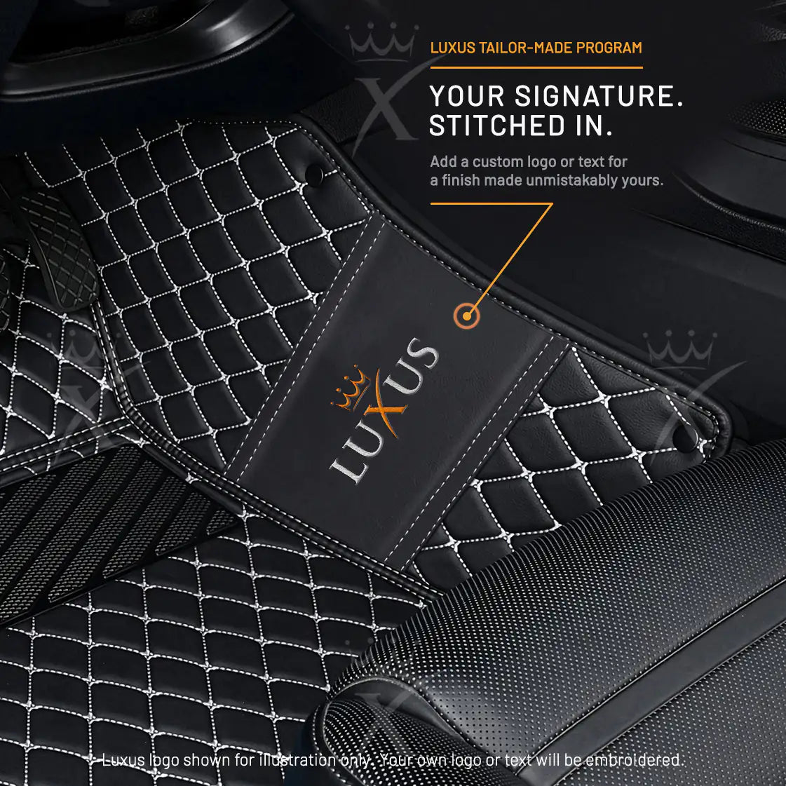 Luxus Car Mats™ - Luxe automattenset met zwarte en blauwe stiksels