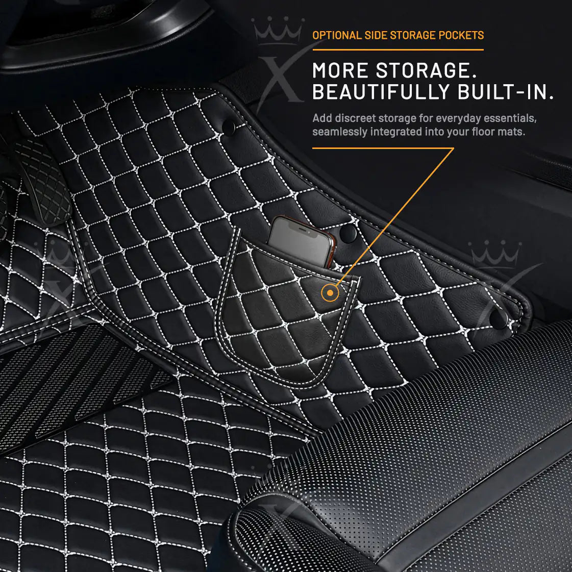 Luxus Car Mats™ - Luxe automattenset met zwarte en blauwe stiksels
