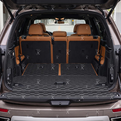 Luxus Honeycomb BaseFit Series Trunk Mat | Black & White Stitching