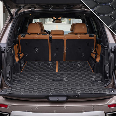 Luxus Honeycomb BaseFit Series Trunk Mat | Black & White Stitching