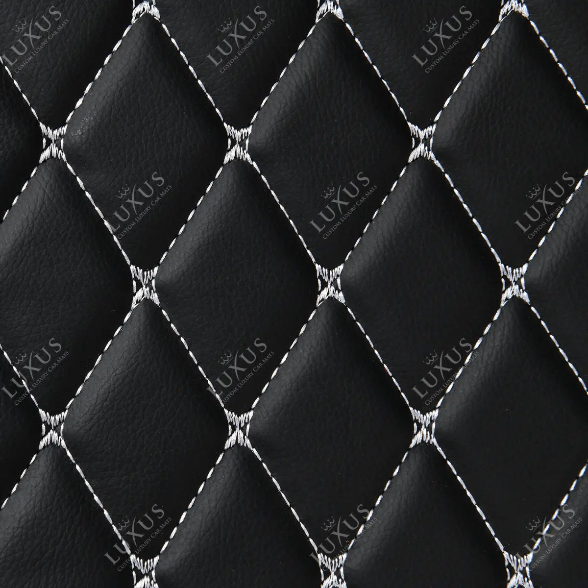 Luxus Car Mats™ – 3D-Luxus-Leder-Kofferraum-/Kofferraummatte mit schwarzen und weißen Nähten