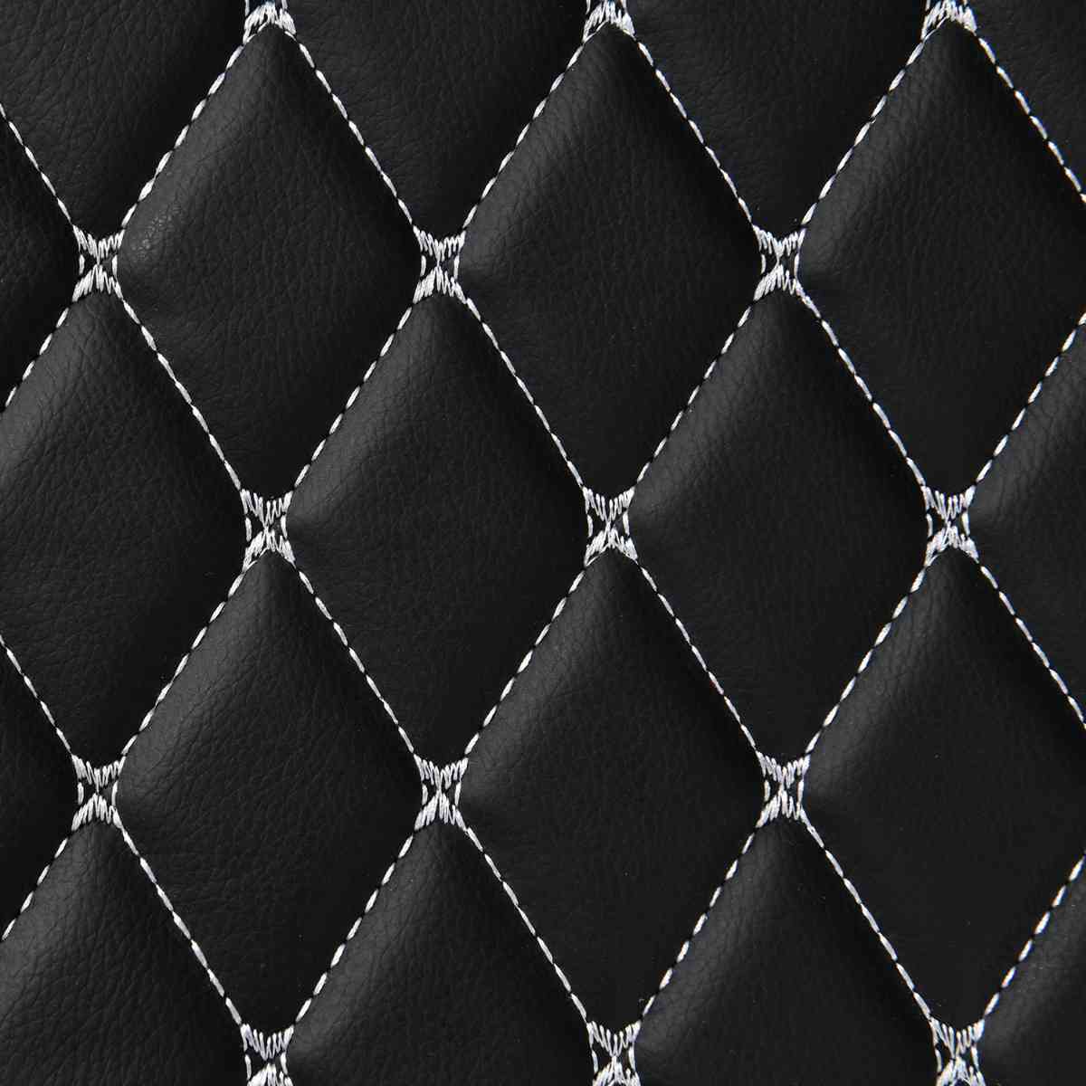 Luxus Car Mats™ - Zwarte en zwarte stiksels 3D luxe lederen koffer-/koffermat